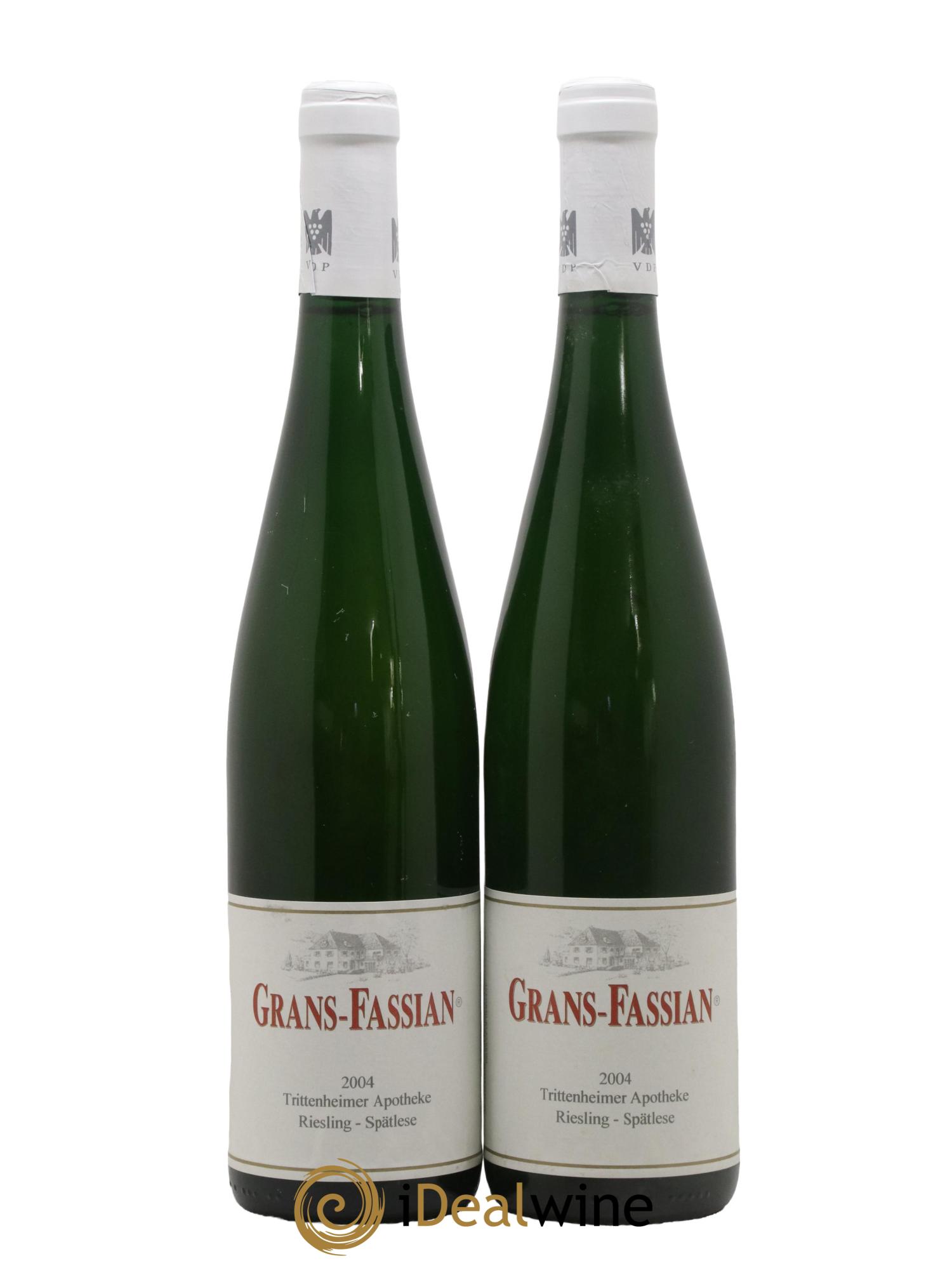 Allemagne Mosel-Saar Grans-Fassian Trittenheimer Apotheke Spätlese 2004 - Posten von 2 Flaschen - 0