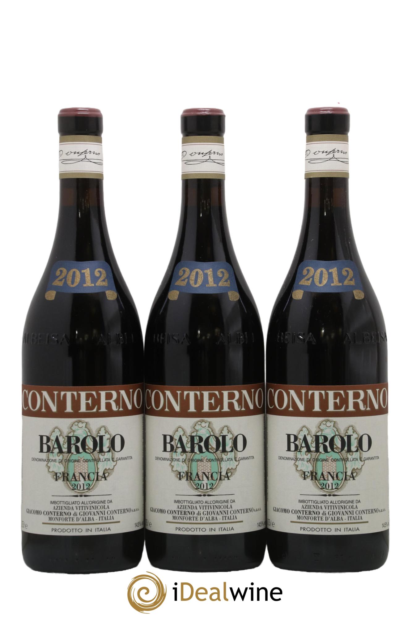 Barolo DOCG Vigna Francia Giacomo Conterno 2012 - Lot de 3 bouteilles - 0