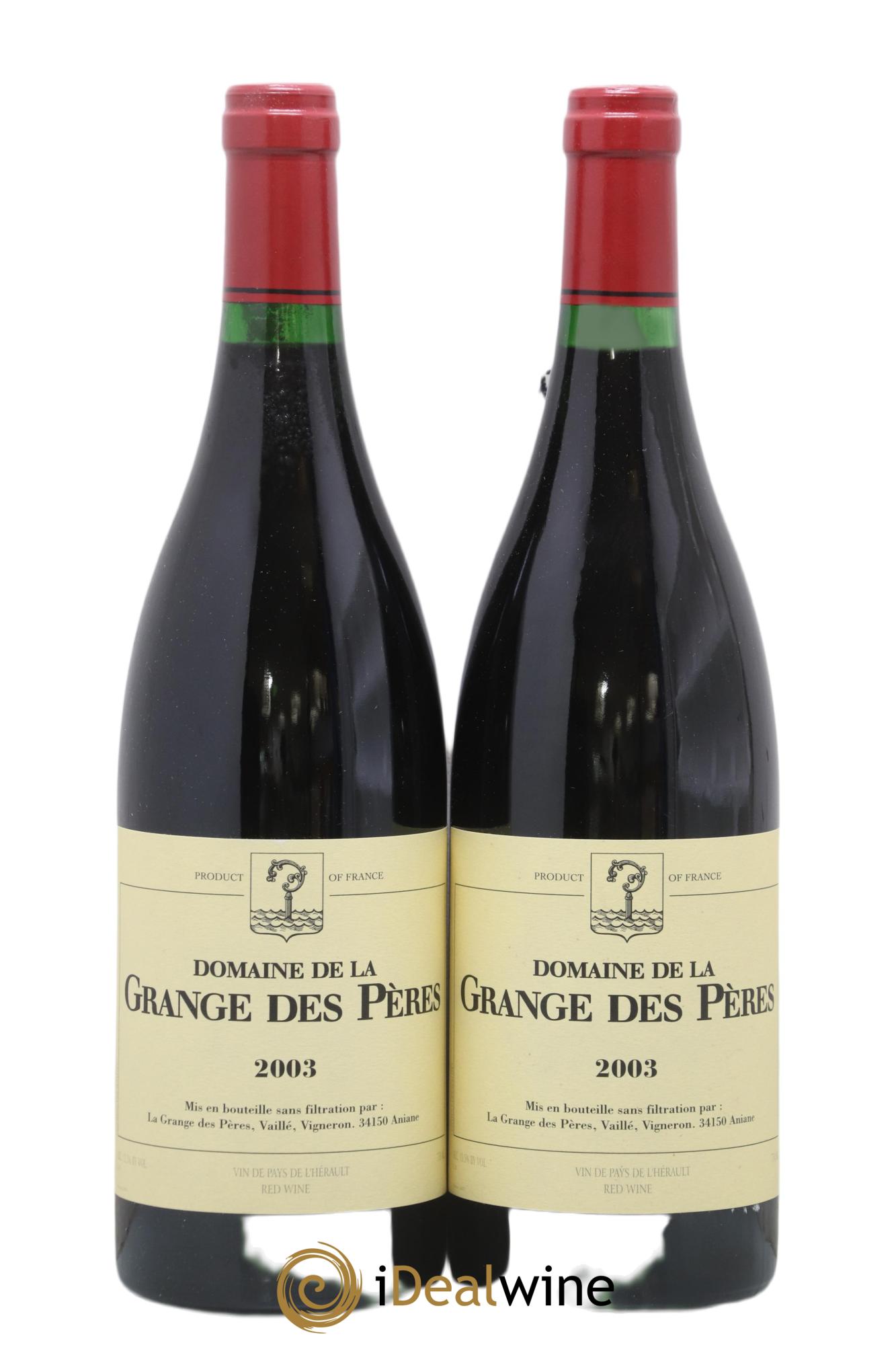 IGP Pays d'Hérault Grange des Pères Laurent Vaillé 2003 - Lot de 2 bouteilles - 0