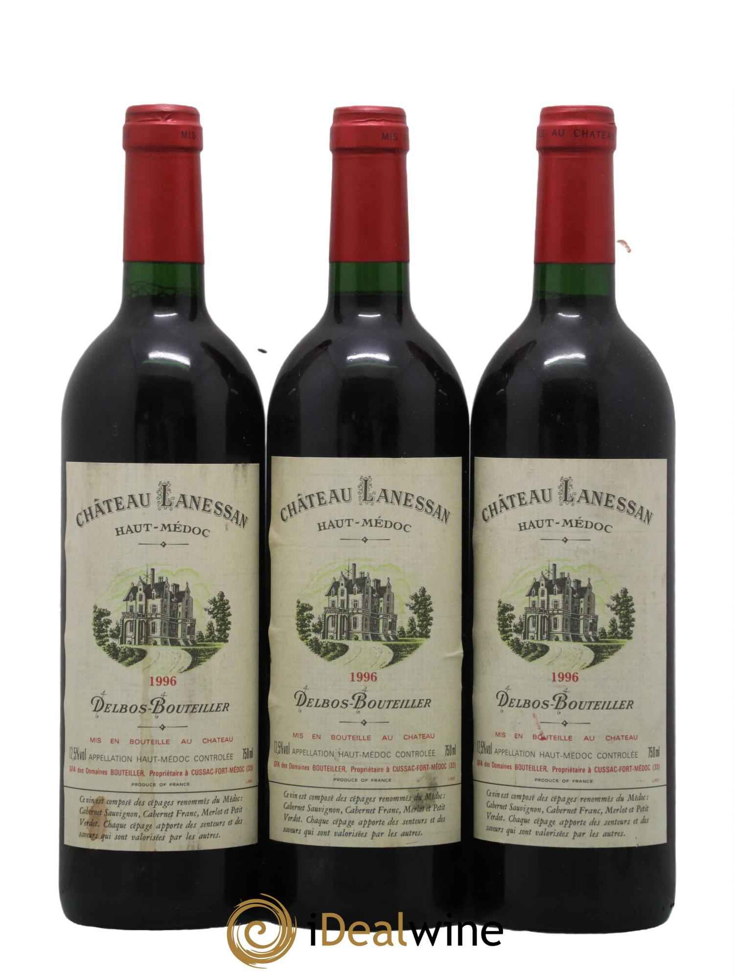 Château Lanessan Cru Bourgeois 1996 - Lot de 3 bouteilles - 0