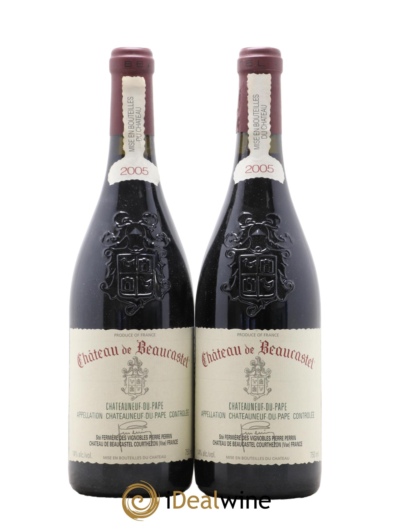 Châteauneuf-du-Pape Château de Beaucastel Famille Perrin 2005 - Lot de 2 bouteilles - 0