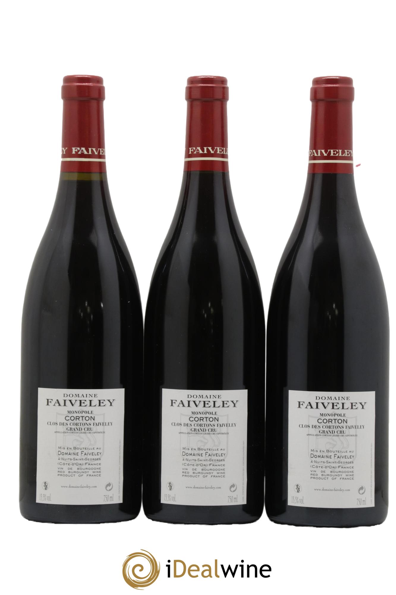Corton Grand Cru Clos des Cortons Faiveley 2012 - Lot of 3 bottles - 1