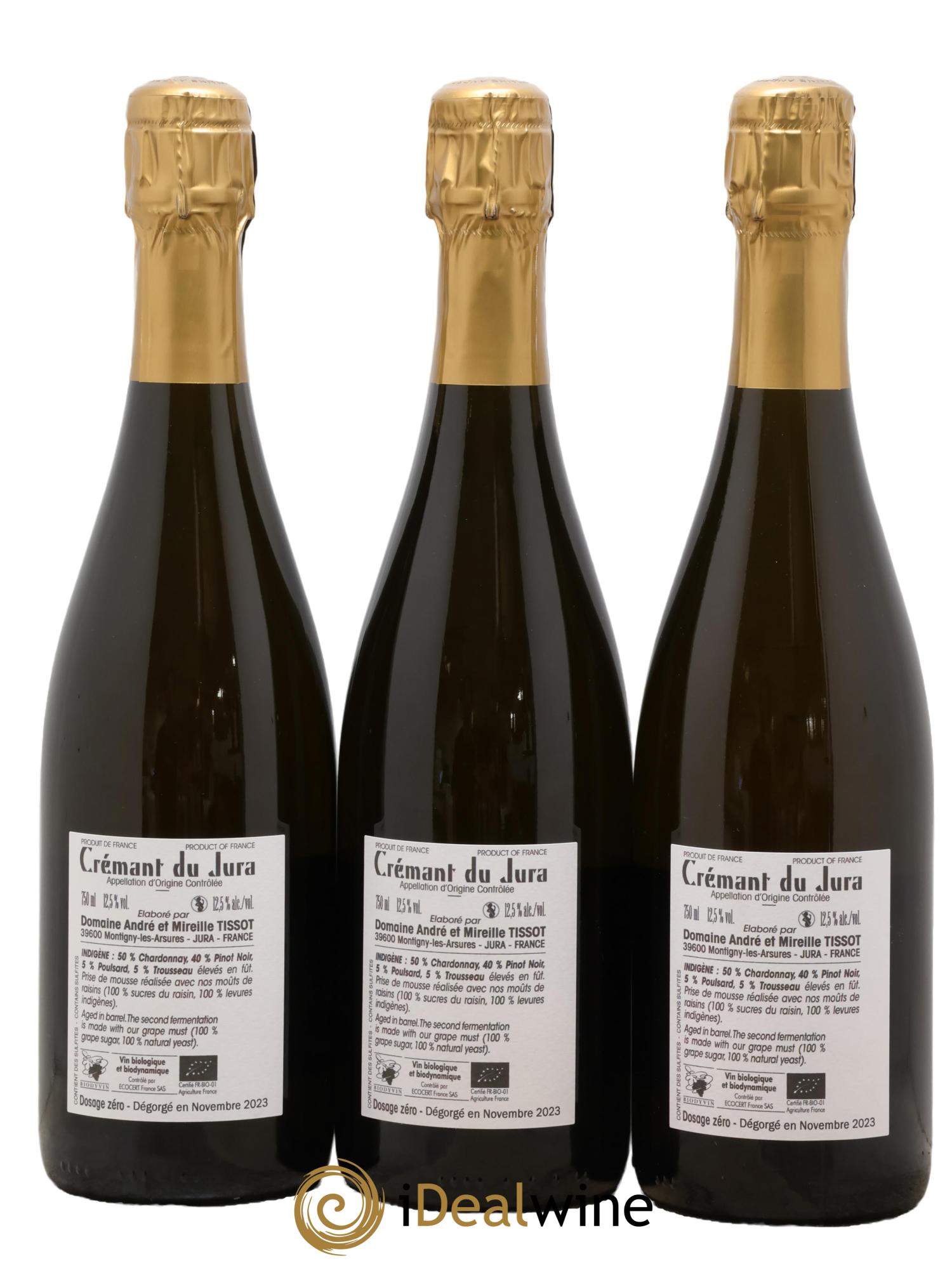 Crémant du Jura Indigène Bénédicte et Stéphane Tissot - Lot de 3 bouteilles - 1