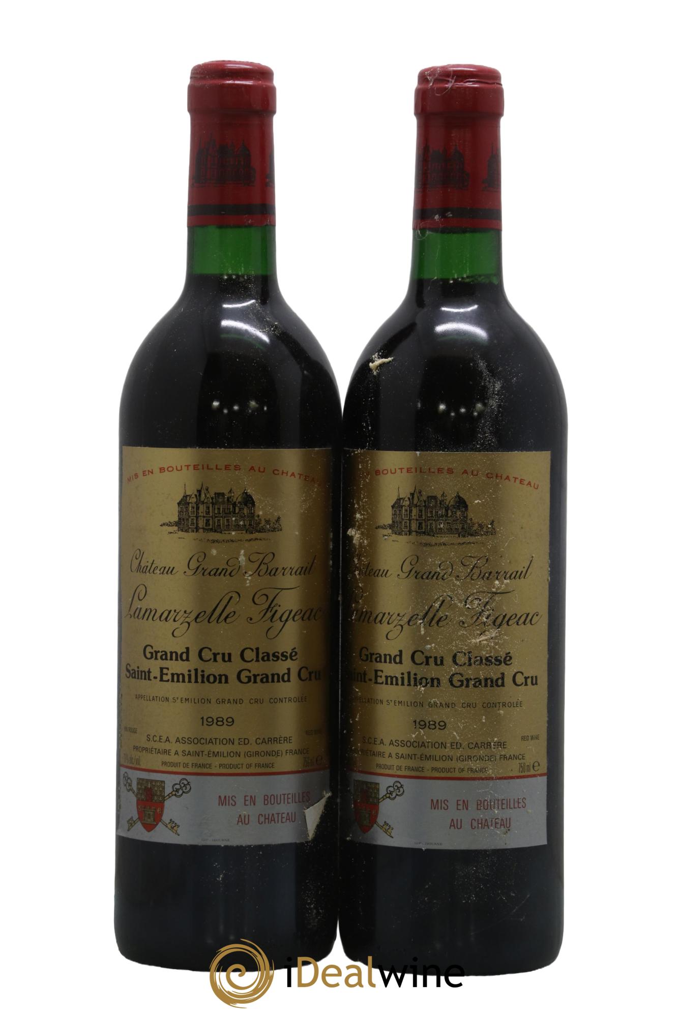 Saint-Émilion Grand Cru Lamarzelle-Figeac 1989 - Lot de 2 bouteilles - 0