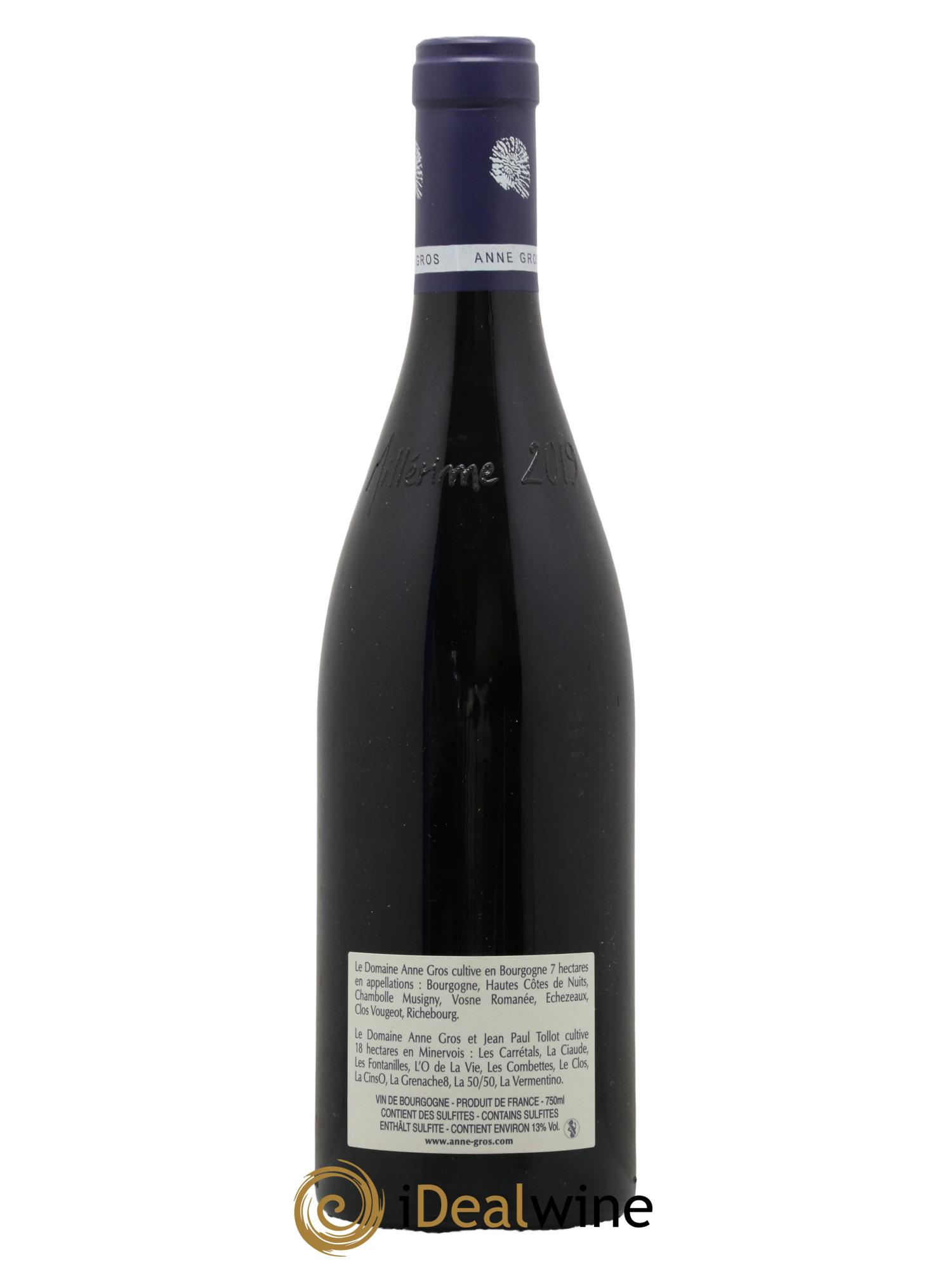Vosne-Romanée Les Barreaux Anne Gros 2019 - Lot de 1 bouteille - 1