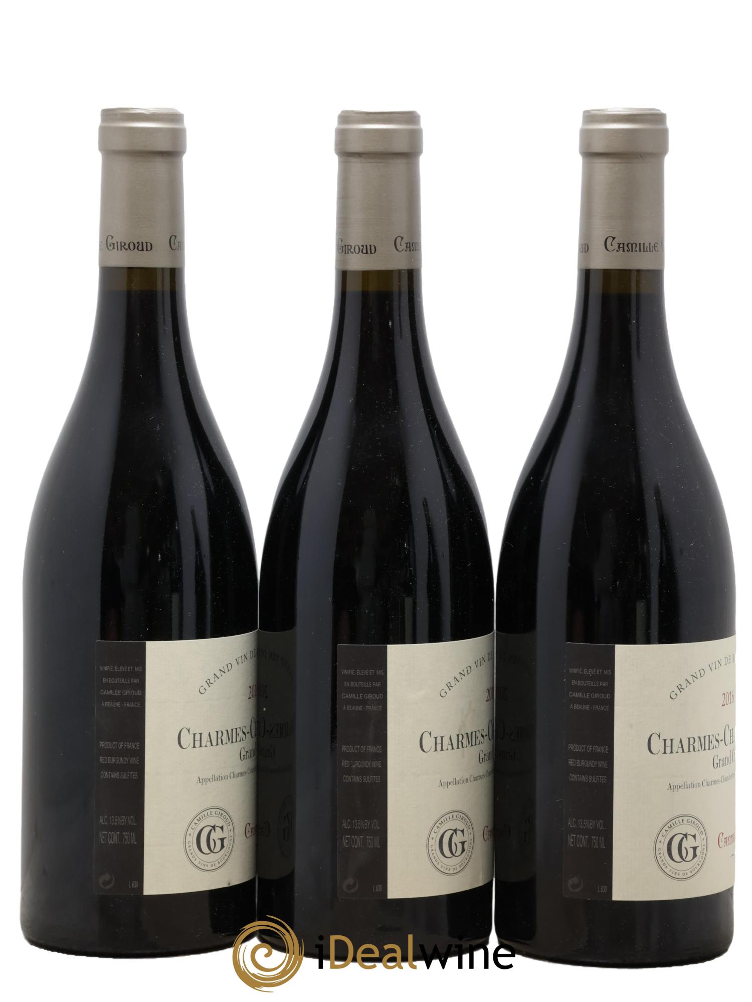 Charmes-Chambertin Grand Cru Camille Giroud (Domaine) 2016 - Lot de 3 bouteilles - 1