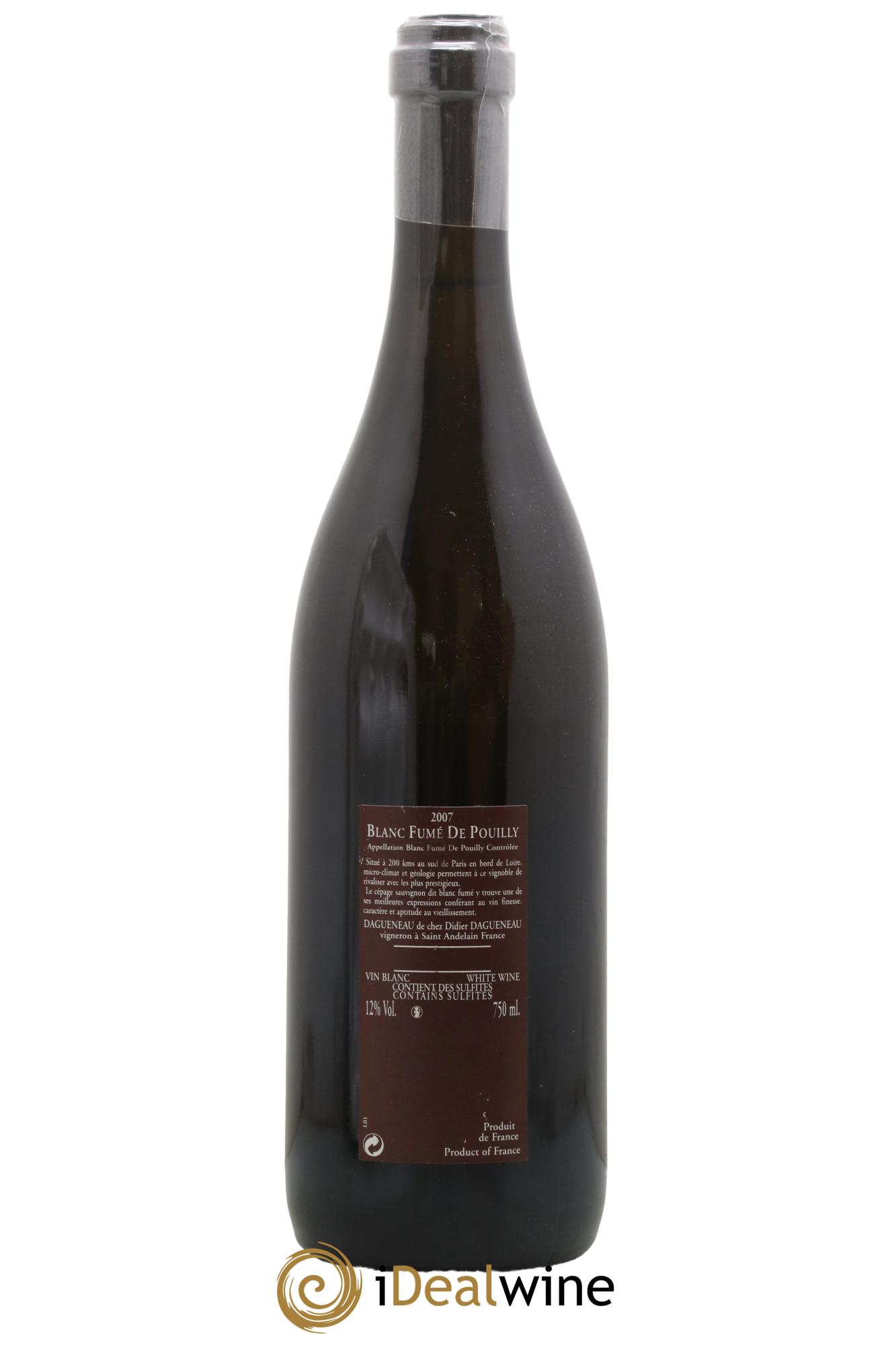 Vin de France (anciennement Pouilly-Fumé) Pur Sang Dagueneau (Domaine Didier - Louis-Benjamin) 2007 - Lotto di 1 bottiglia - 1
