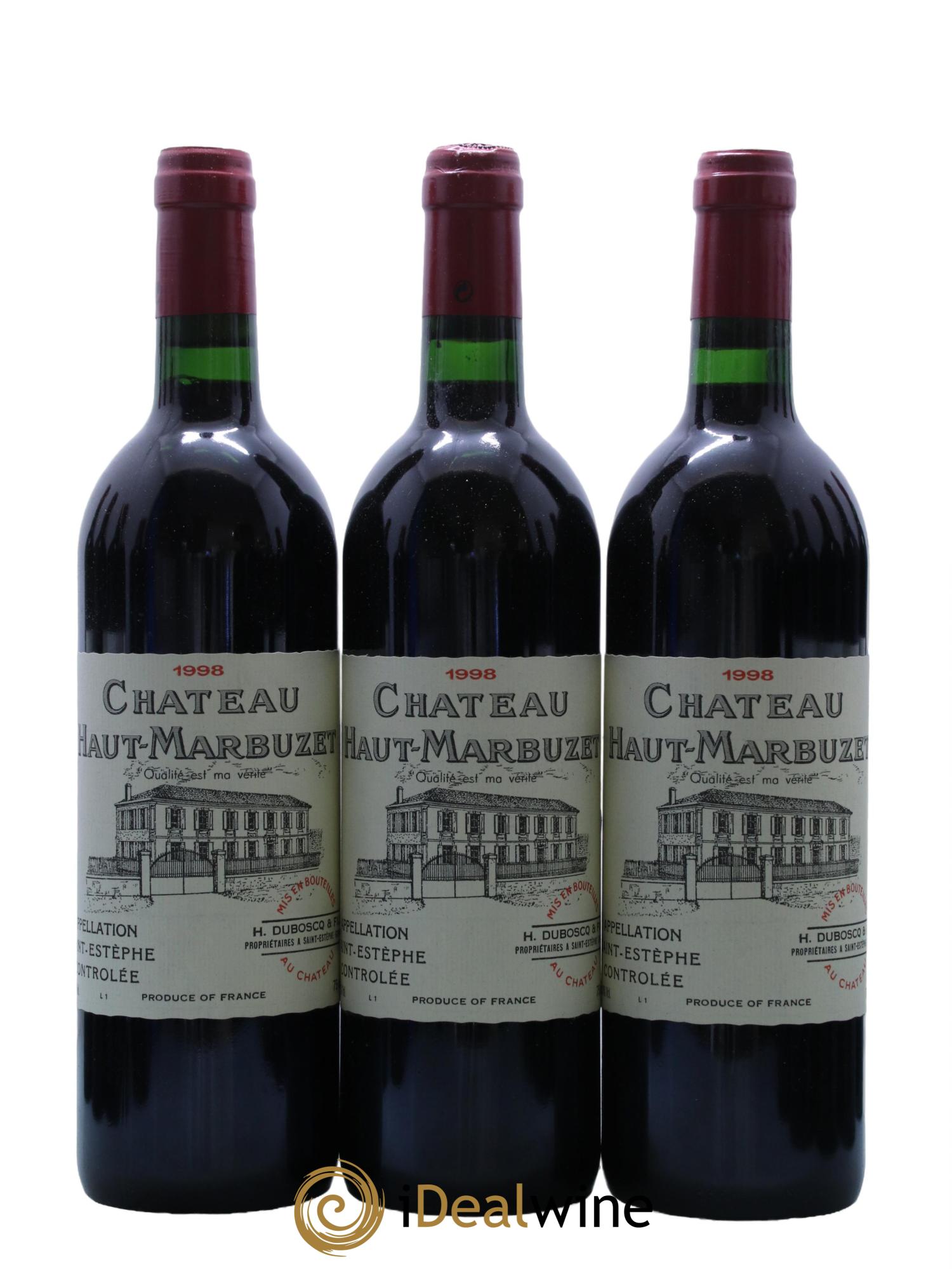 Château Haut Marbuzet 1998 - Lot de 12 bouteilles - 1