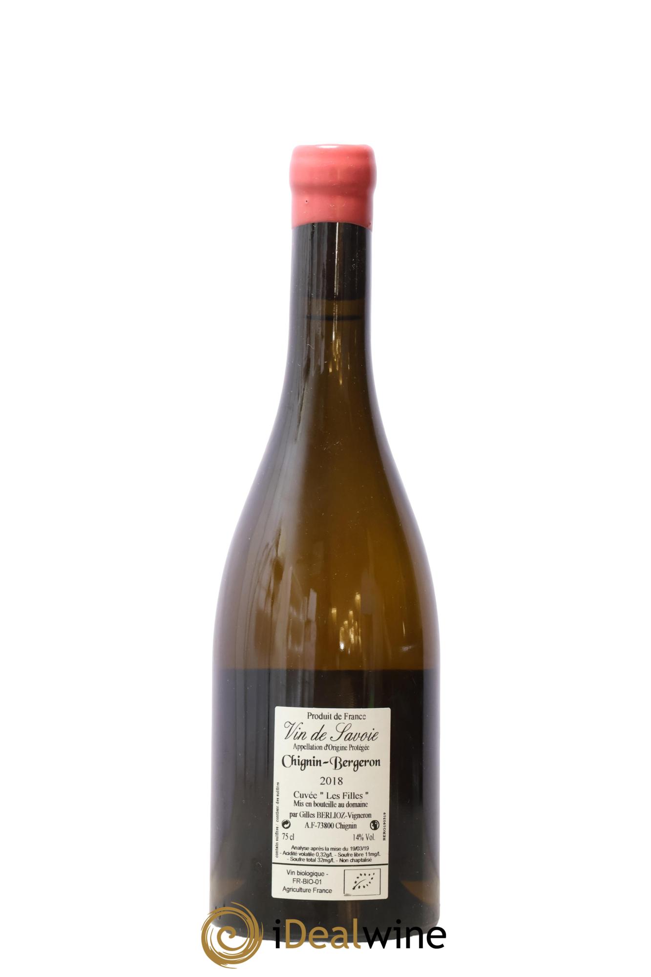 Vin de Savoie Chignin-Bergeron Les Filles Gilles Berlioz 2018 - Lot de 1 bouteille - 1