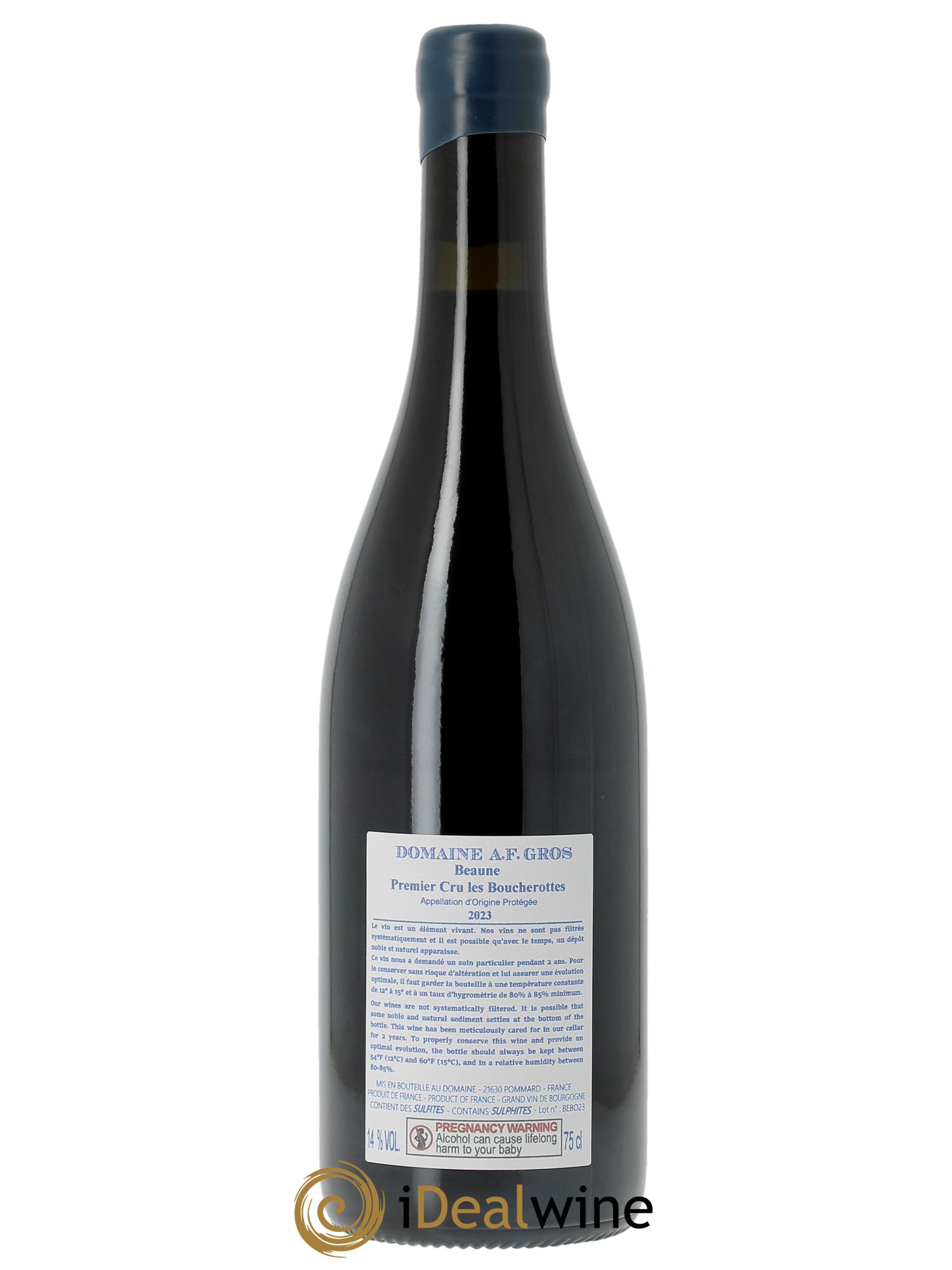 Beaune 1er Cru Les Boucherottes A.-F. Gros  2023 - Lot de 1 bouteille - 1
