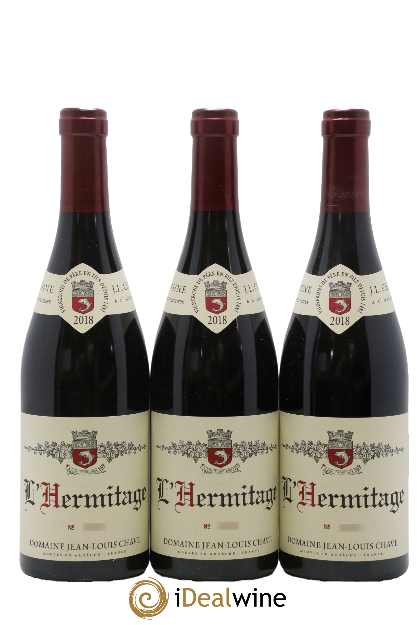 Hermitage Jean-Louis Chave 2018 - Lot of 3 bottles - 0