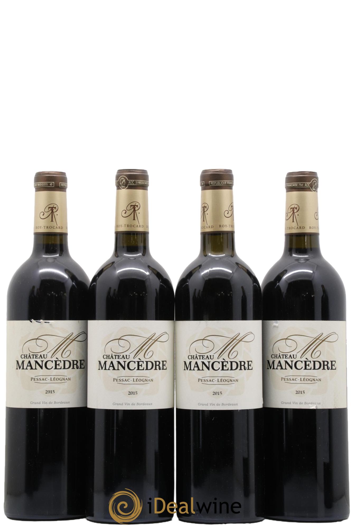 Pessac-Léognan Château Mancèdre 2015 - Lot de 4 bouteilles - 0