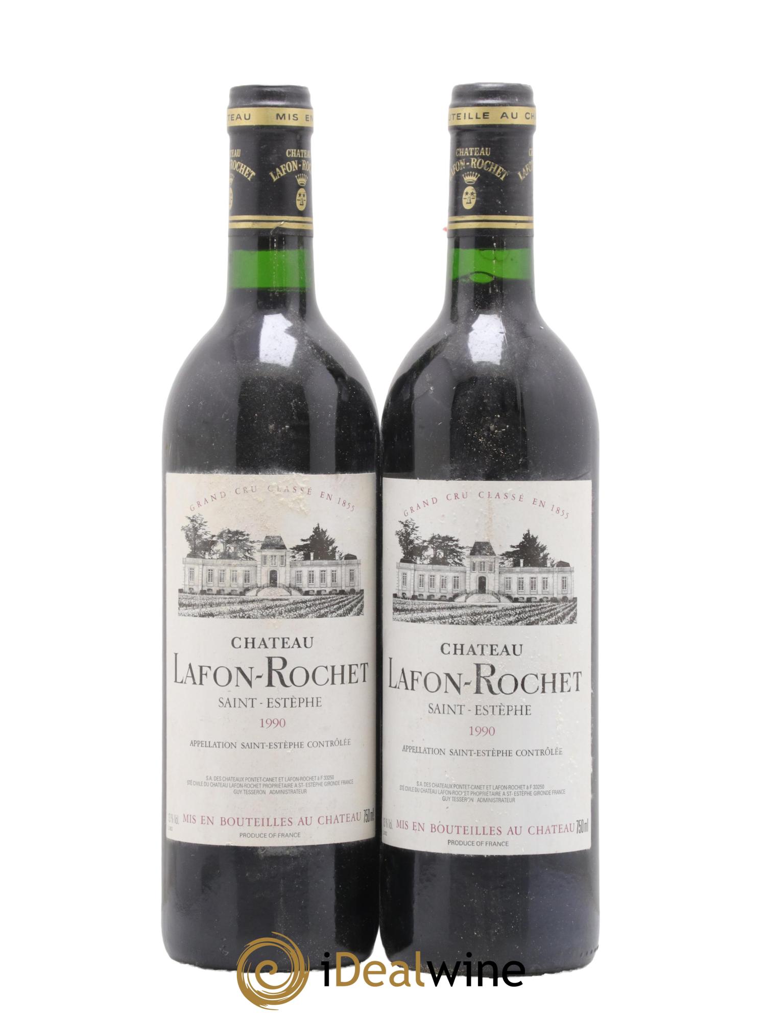 Château Lafon Rochet 4ème Grand Cru Classé 1990 - Lot de 2 bouteilles - 0