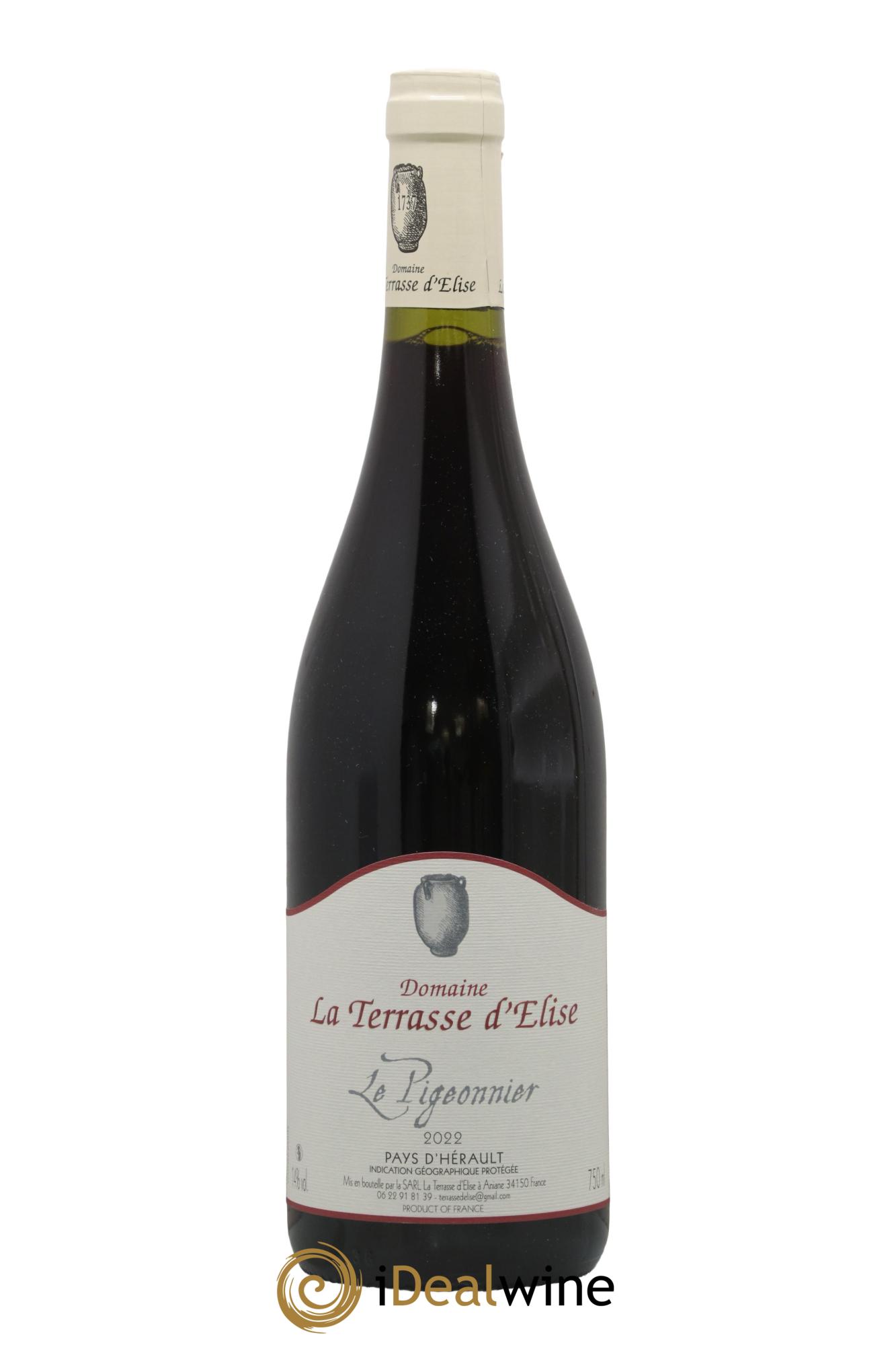 IGP Pays d'Hérault Le Pigeonnier Terrasse d'Elise (Domaine de la) 2022 - Lot of 1 bottle - 0