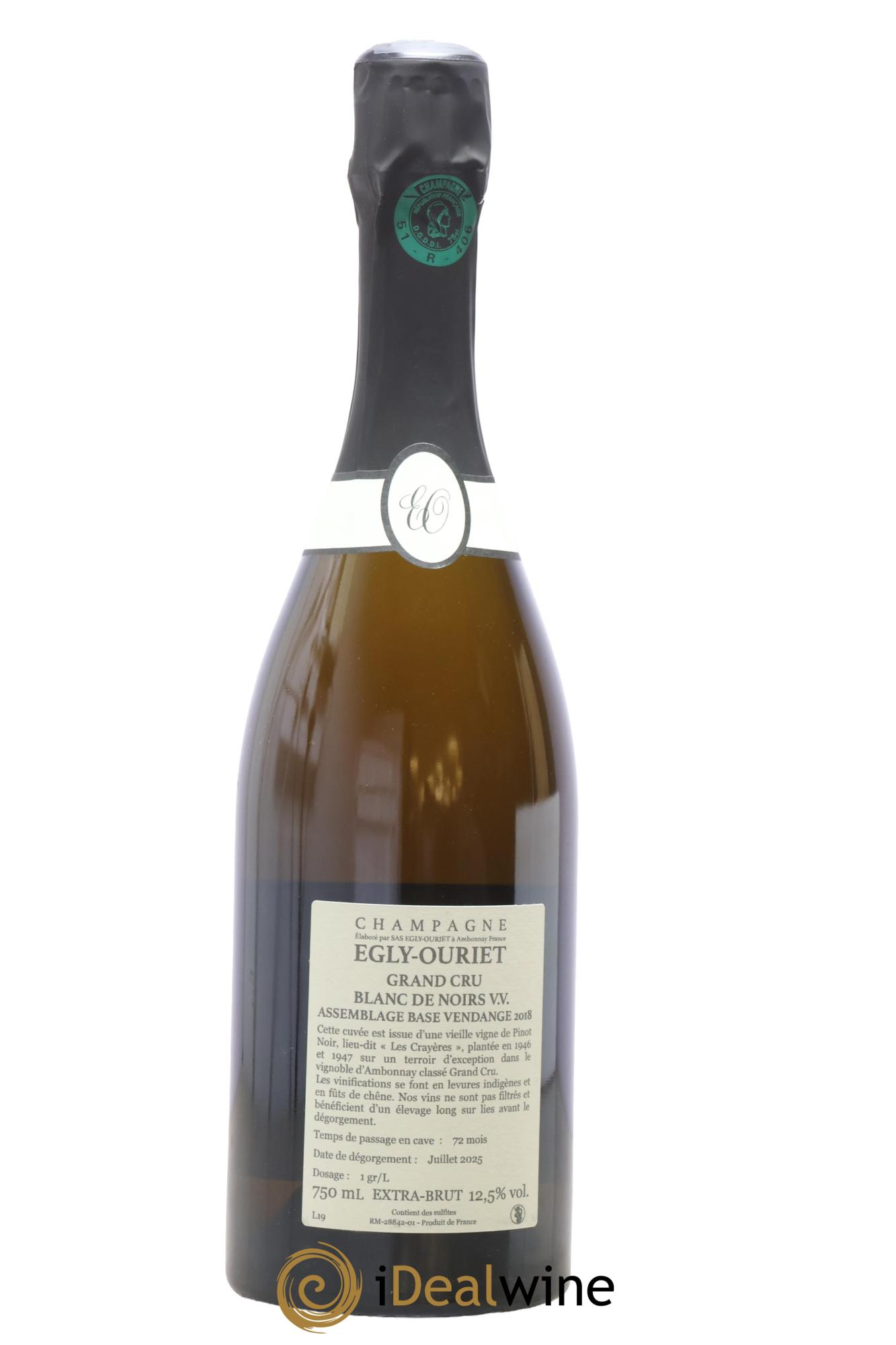 Blanc de Noirs Les Crayères Vieilles vignes Egly-Ouriet - Lotto di 1 bottiglia - 1