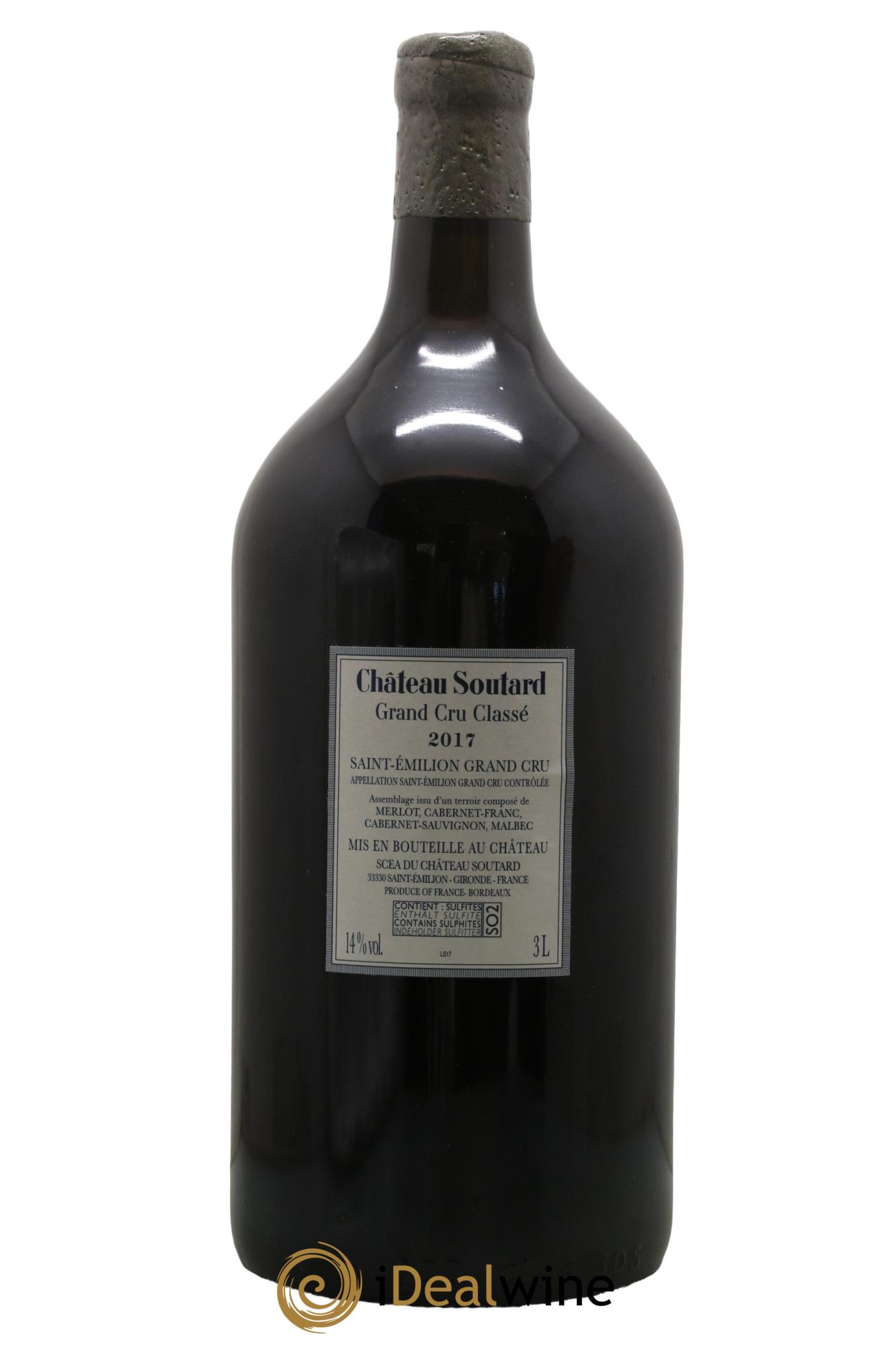 Château Soutard Grand Cru Classé 2017 - Lotto di 1 jéroboam - 2