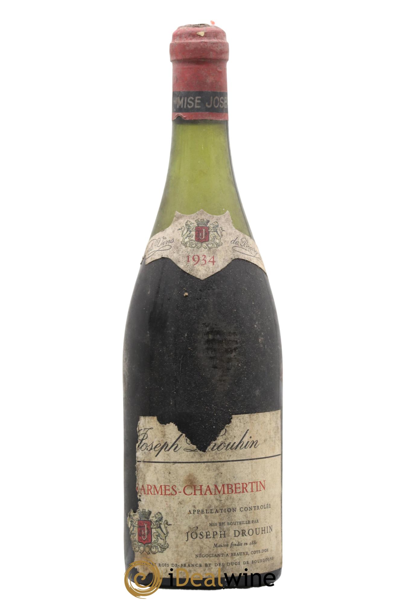 Charmes-Chambertin Grand Cru Joseph Drouhin 1934 - Lot de 1 bouteille - 0