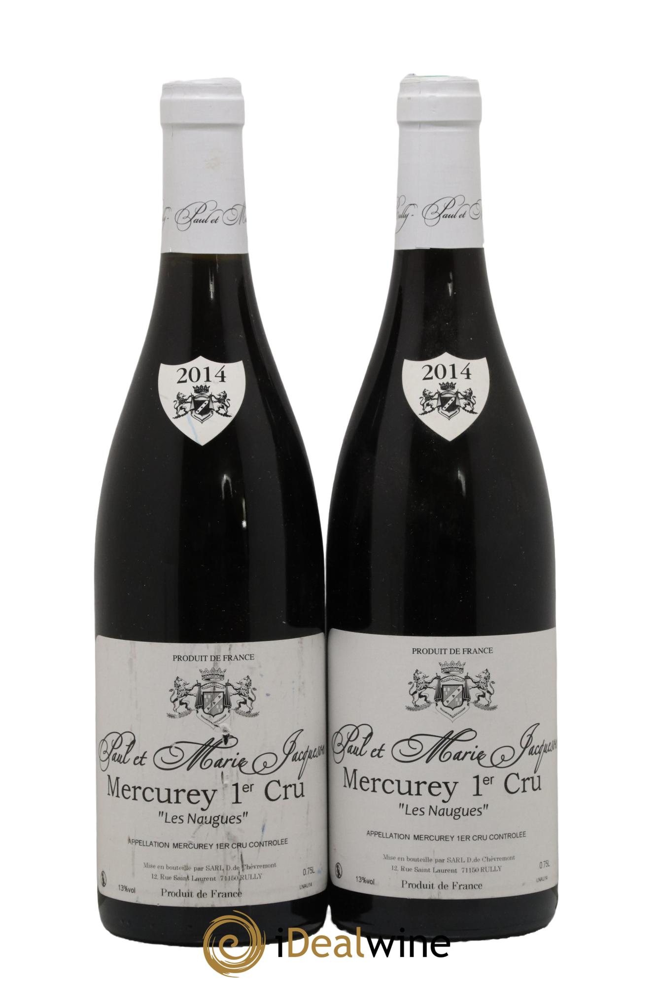 Mercurey 1er Cru Les Naugues Paul & Marie Jacqueson 2014 - Lot de 2 bouteilles - 0