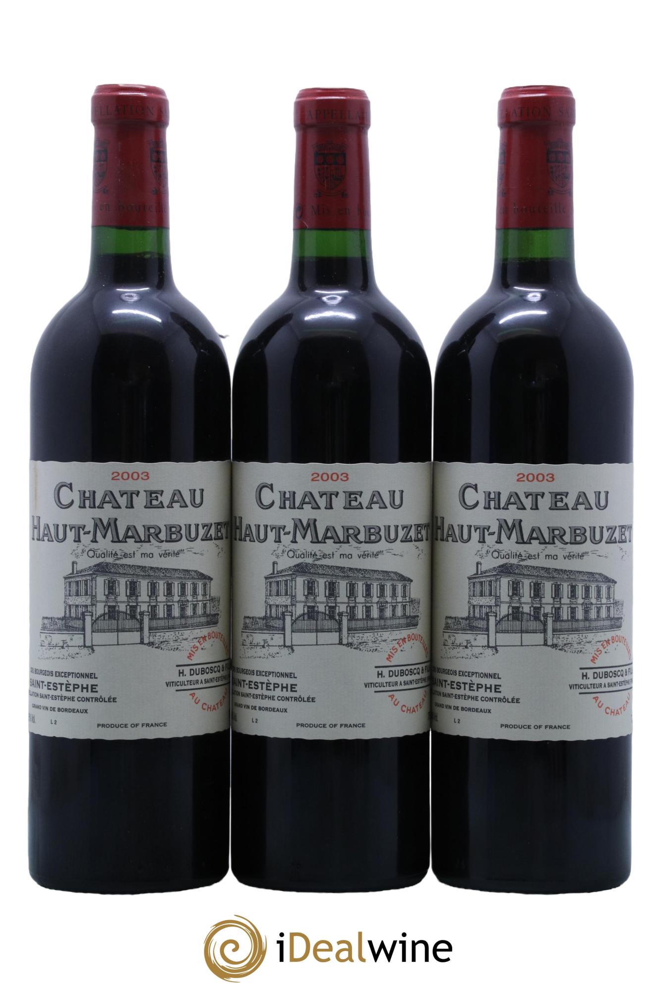 Château Haut Marbuzet 2003 - Lot de 12 bouteilles - 1
