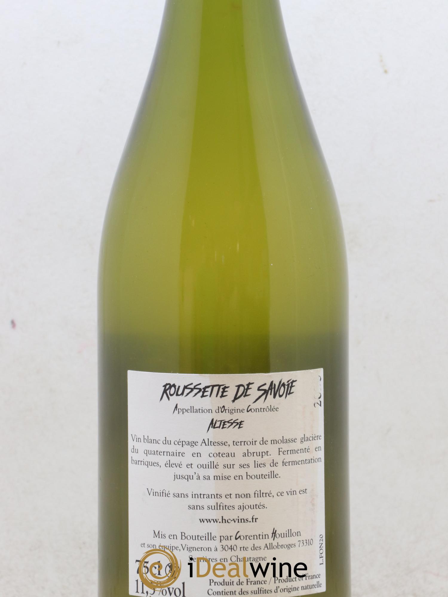 Vin de Savoie Roussette De Savoie Force Of Nature Domaine Corentin Houillon 2020 - Lot de 1 bouteille - 2