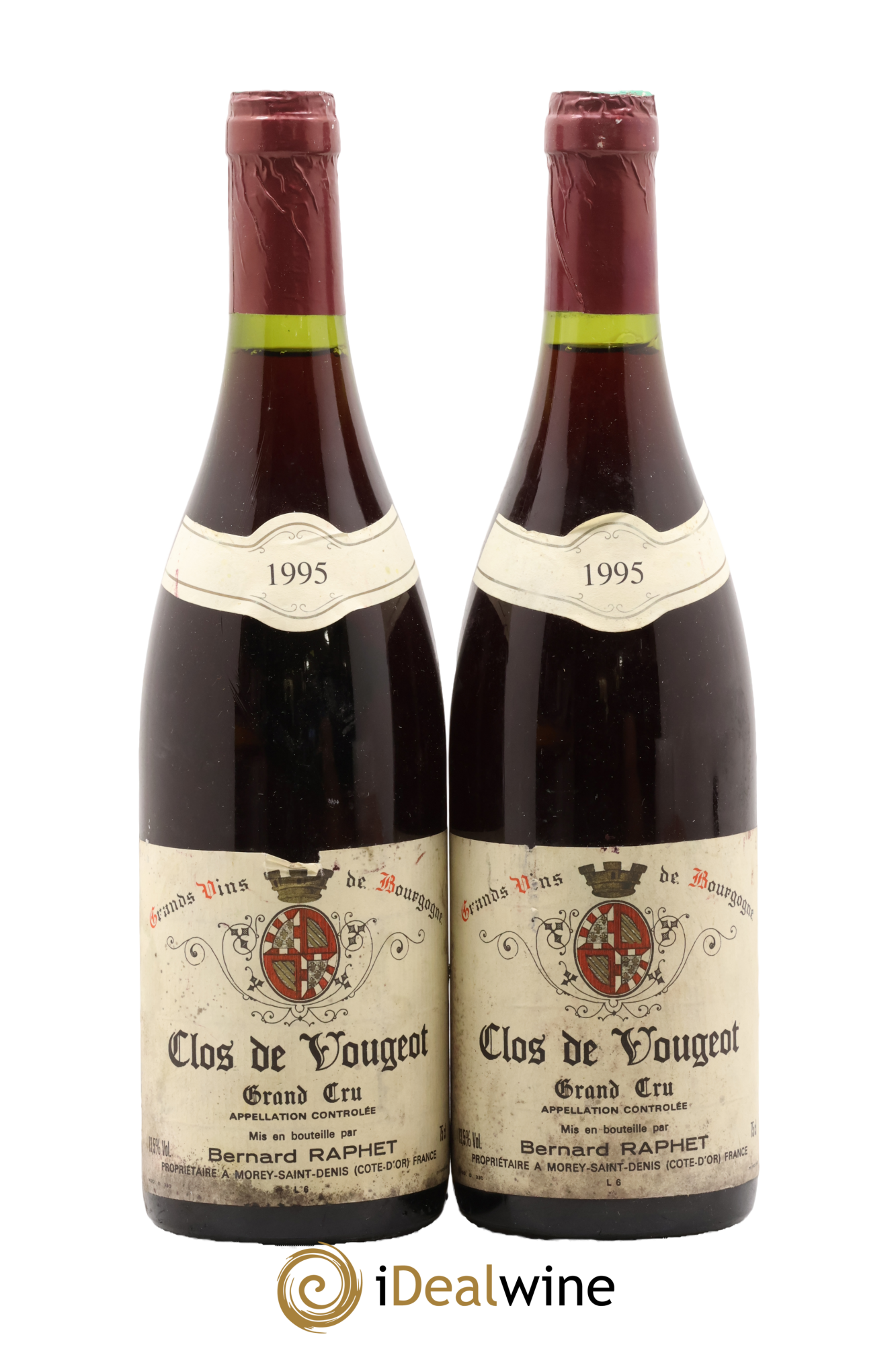 Clos de Vougeot Grand Cru Bernard Raphet 1995 - Lot de 2 bouteilles - 0