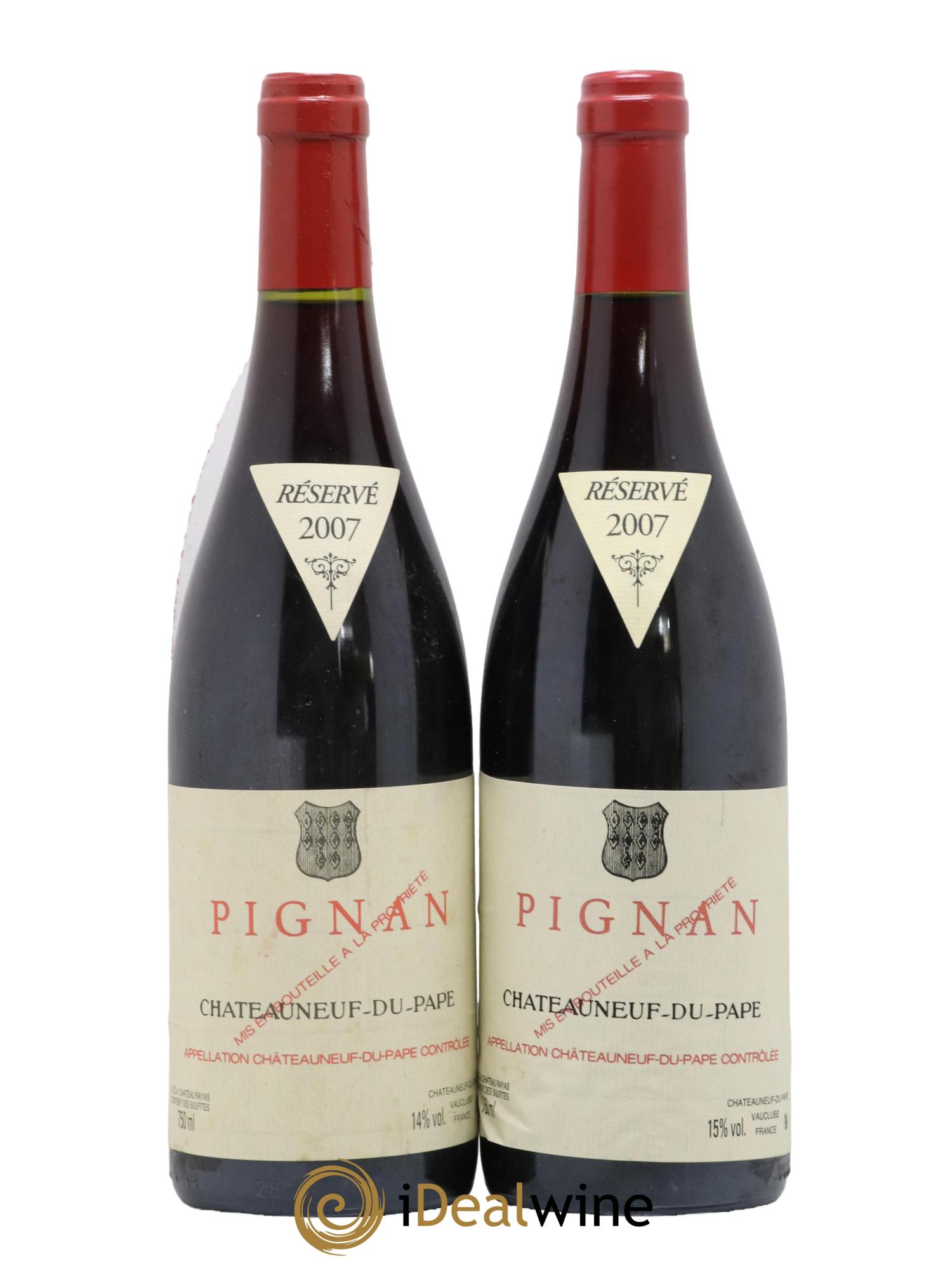 Châteauneuf-du-Pape Pignan Emmanuel Reynaud 2007 - Lot de 2 bouteilles - 0