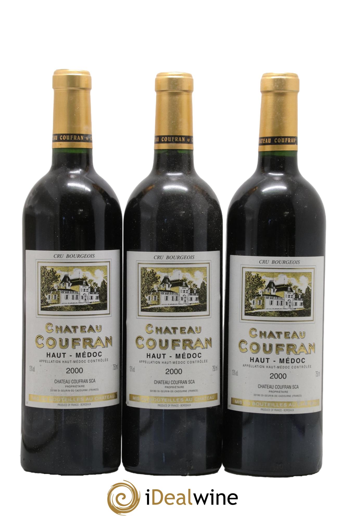 Château Coufran Cru Bourgeois  2000 - Lot de 3 bouteilles - 0