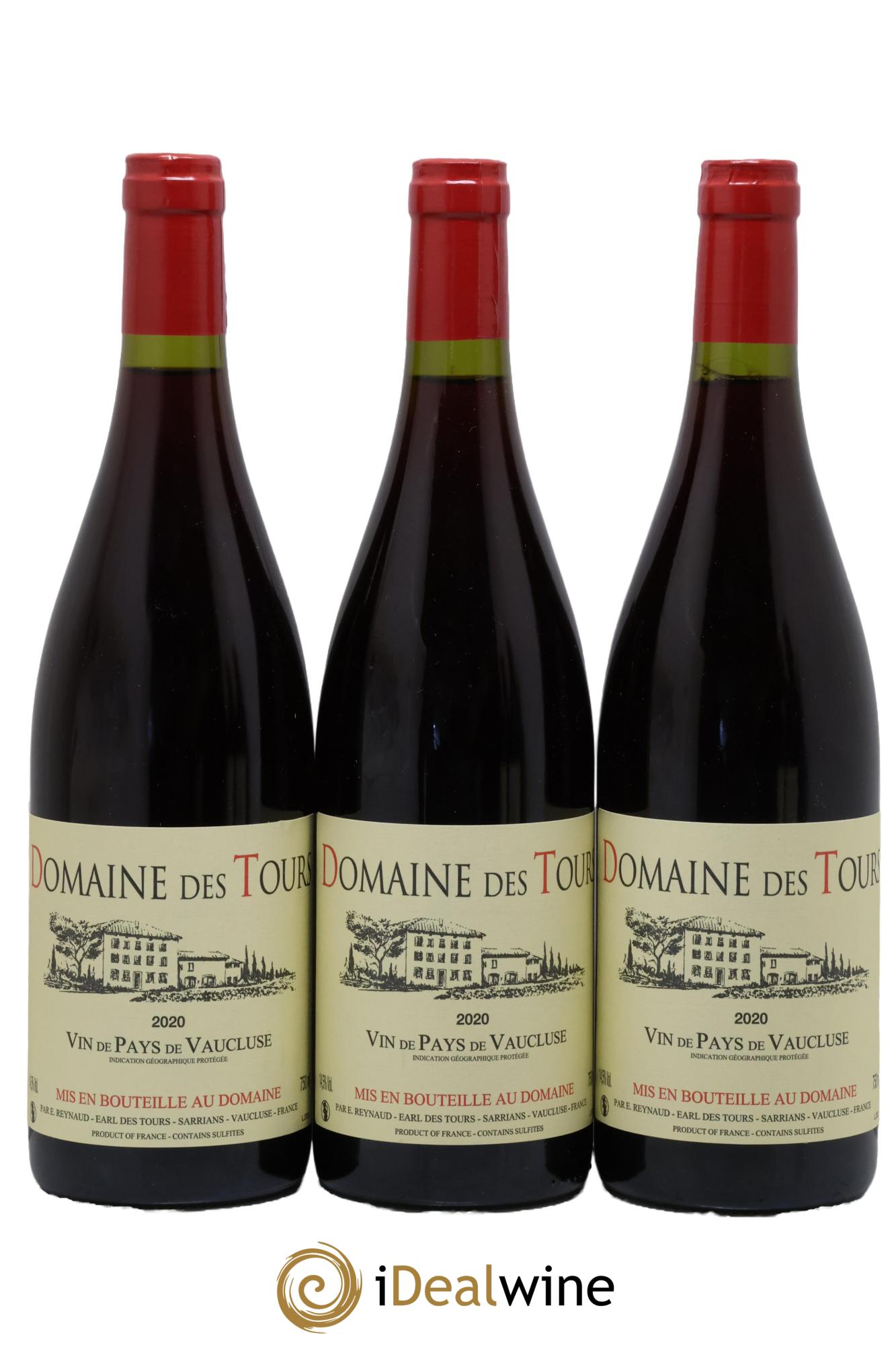 IGP Vaucluse (Vin de Pays de Vaucluse) Domaine des Tours Emmanuel Reynaud 2020 - Lot de 3 bouteilles - 0