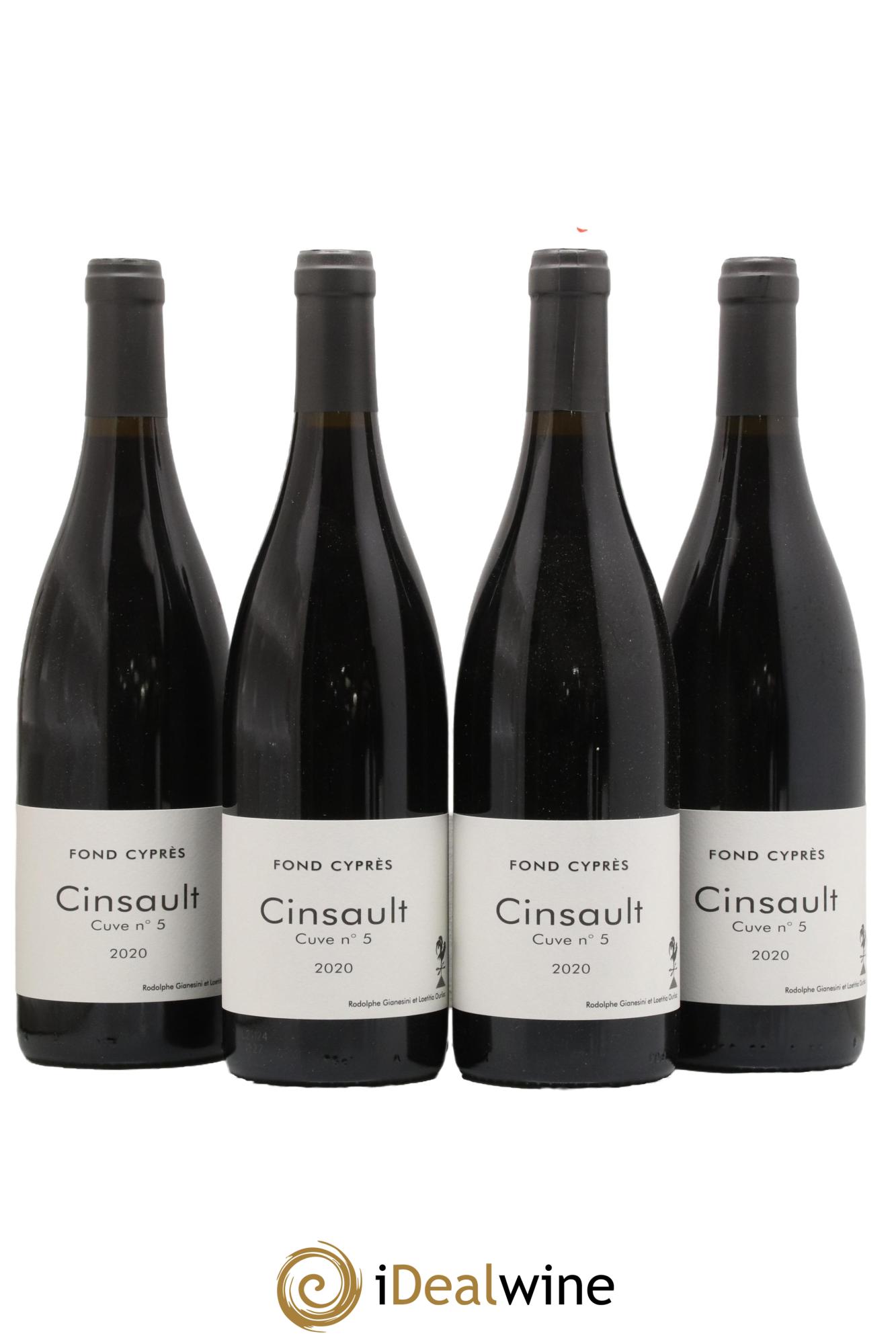 Vin de France Cinsault Cuvée N°5 Domaine Fond Cyprès 2020 - Lot de 4 bouteilles - 0
