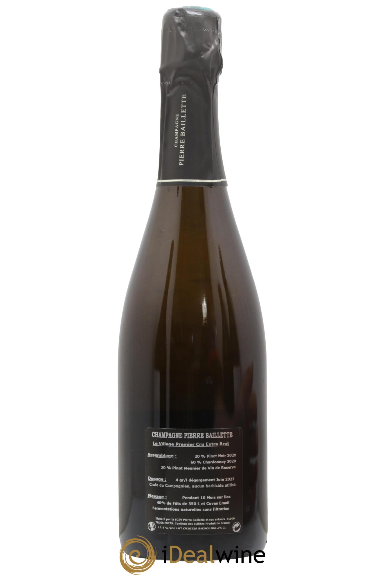 Champagne Brut Premier Cru Le Village Pierre Baillette - Lotto di 1 bottiglia - 1