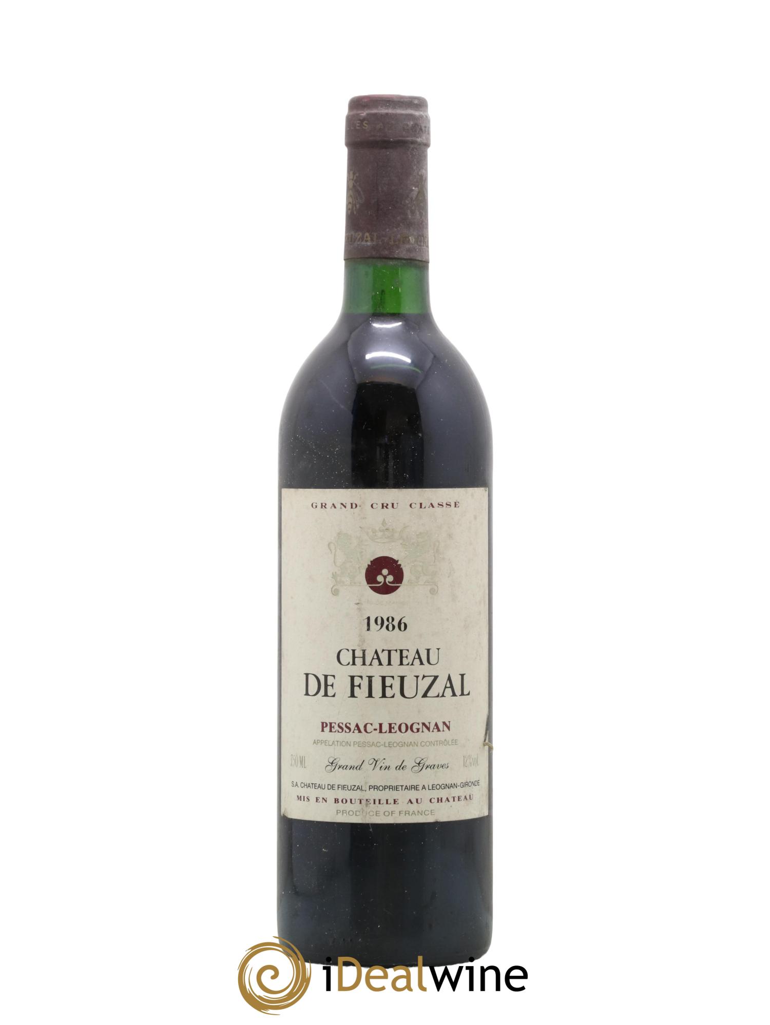 Château de Fieuzal Cru Classé de Graves 1986 - Lot de 1 bouteille - 0