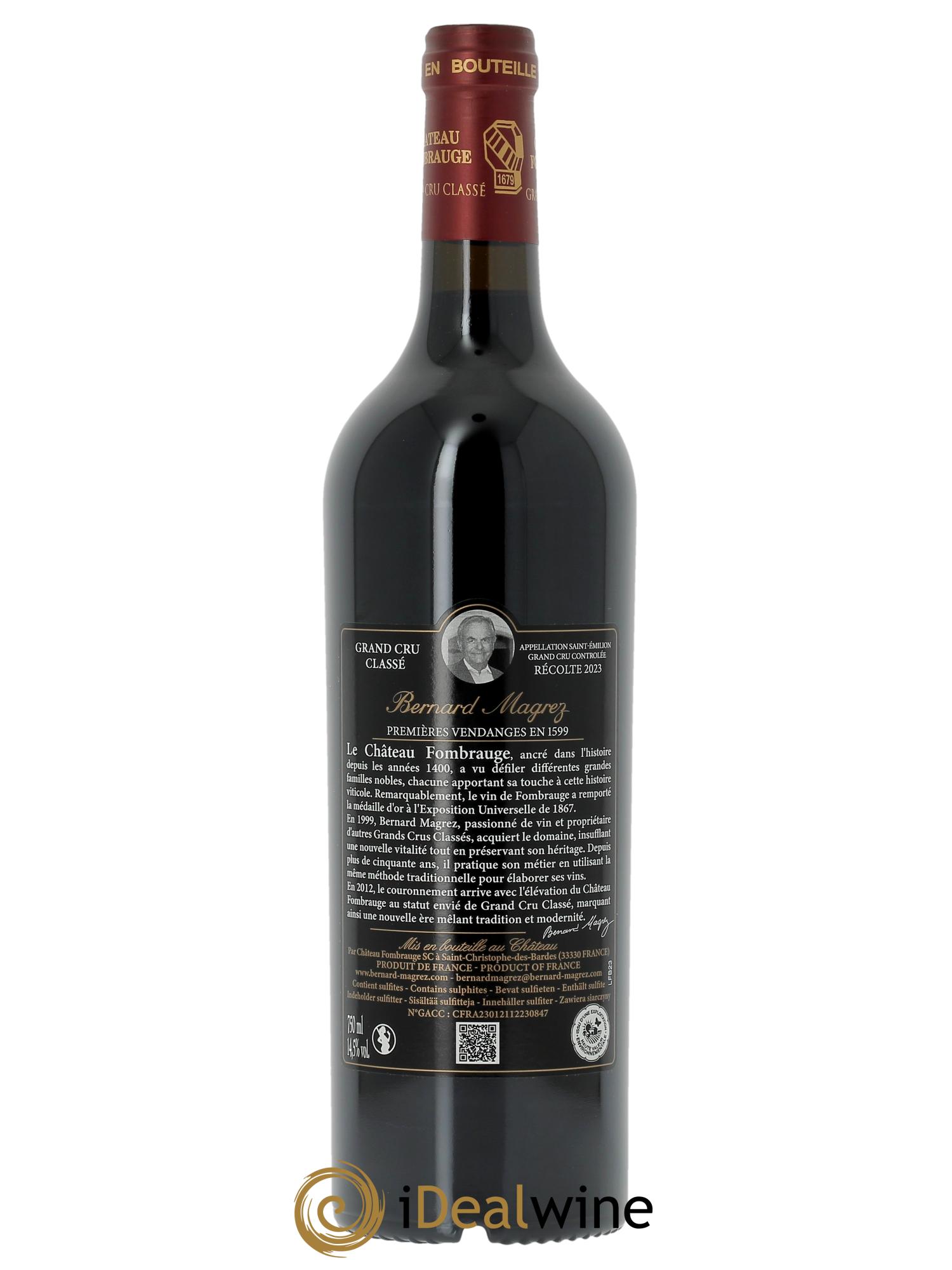 Château Fombrauge Grand Cru Classé (CBO à partir de 6 bts) 2023 - Lot de 1 bouteille - 1