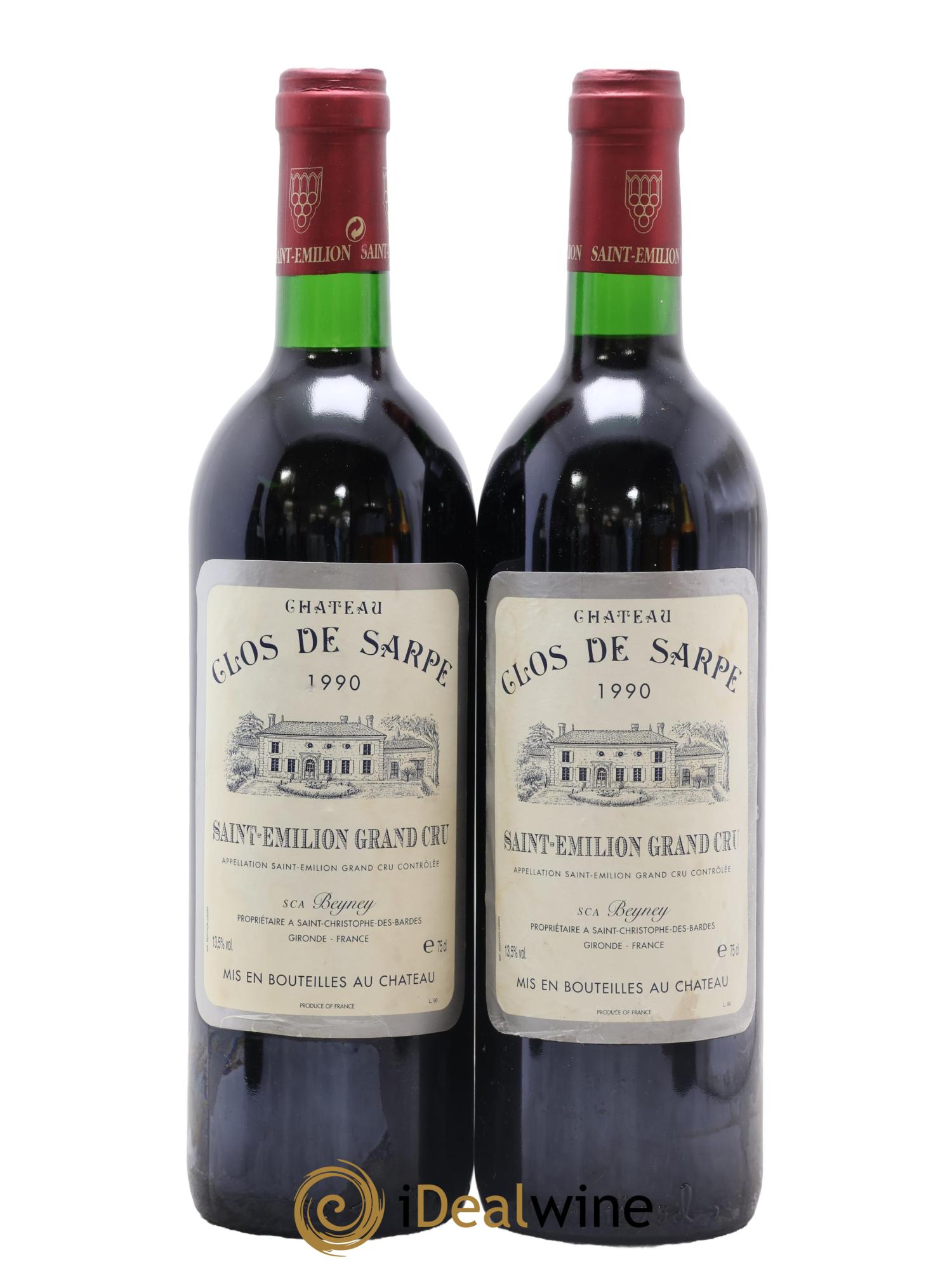 Clos de Sarpe Grand Cru Classé 1990 - Lotto di 2 bottiglie - 0
