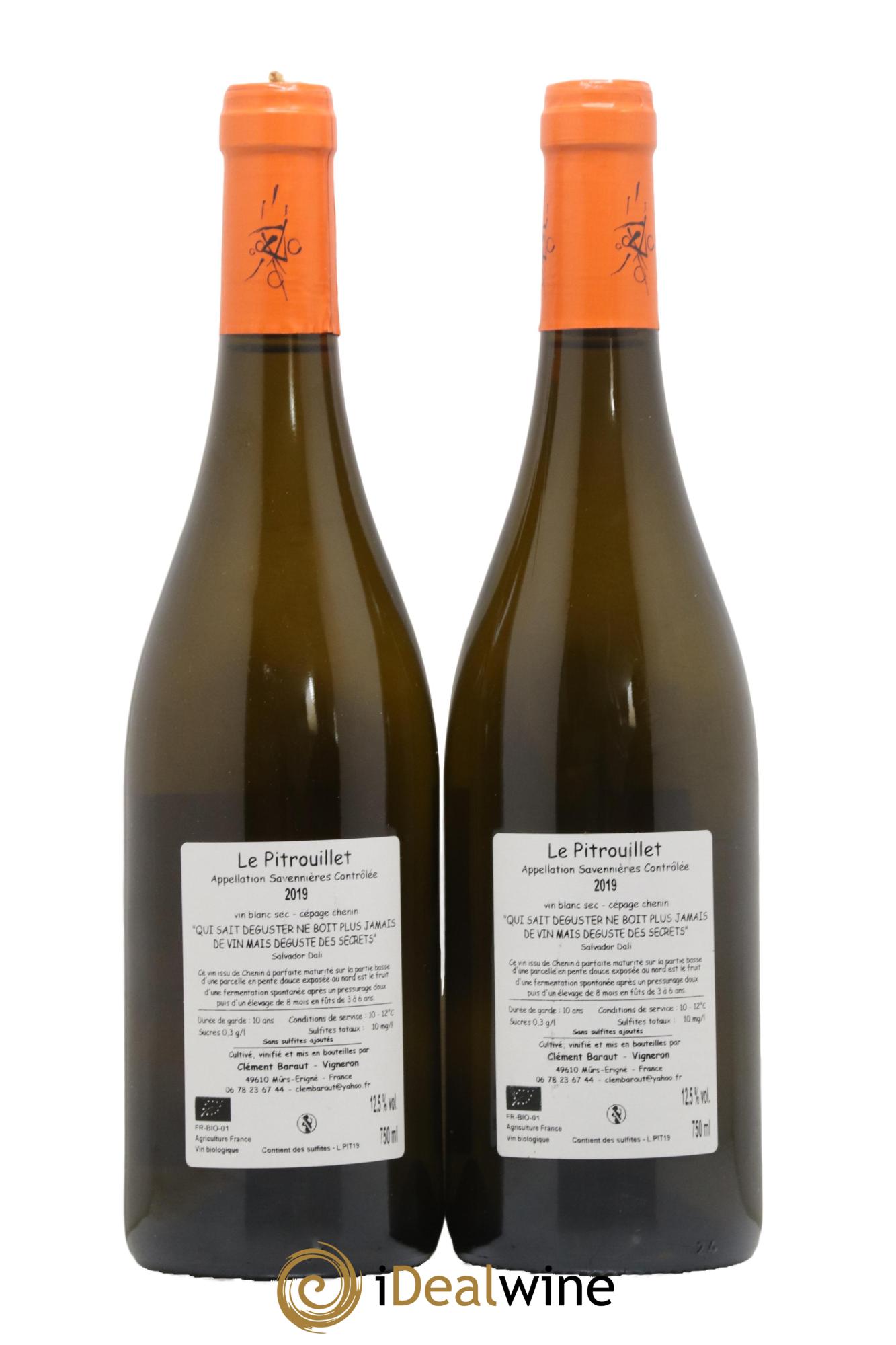 Savennières Le Pitrouillet Clement Baraut 2019 - Lot de 2 bouteilles - 1