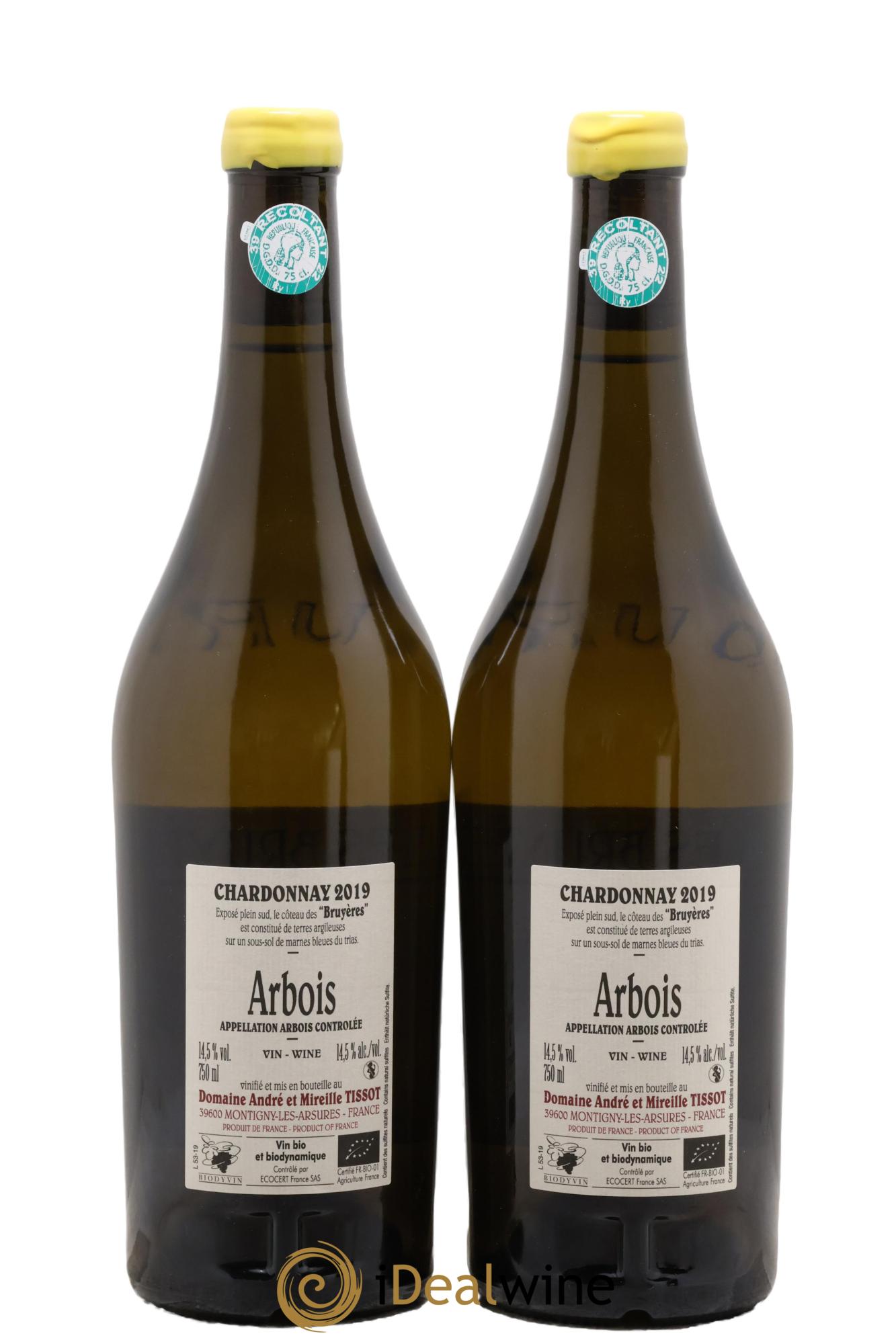 Arbois Chardonnay Les Bruyères Bénédicte et Stéphane Tissot 2019 - Lot de 2 bouteilles - 1