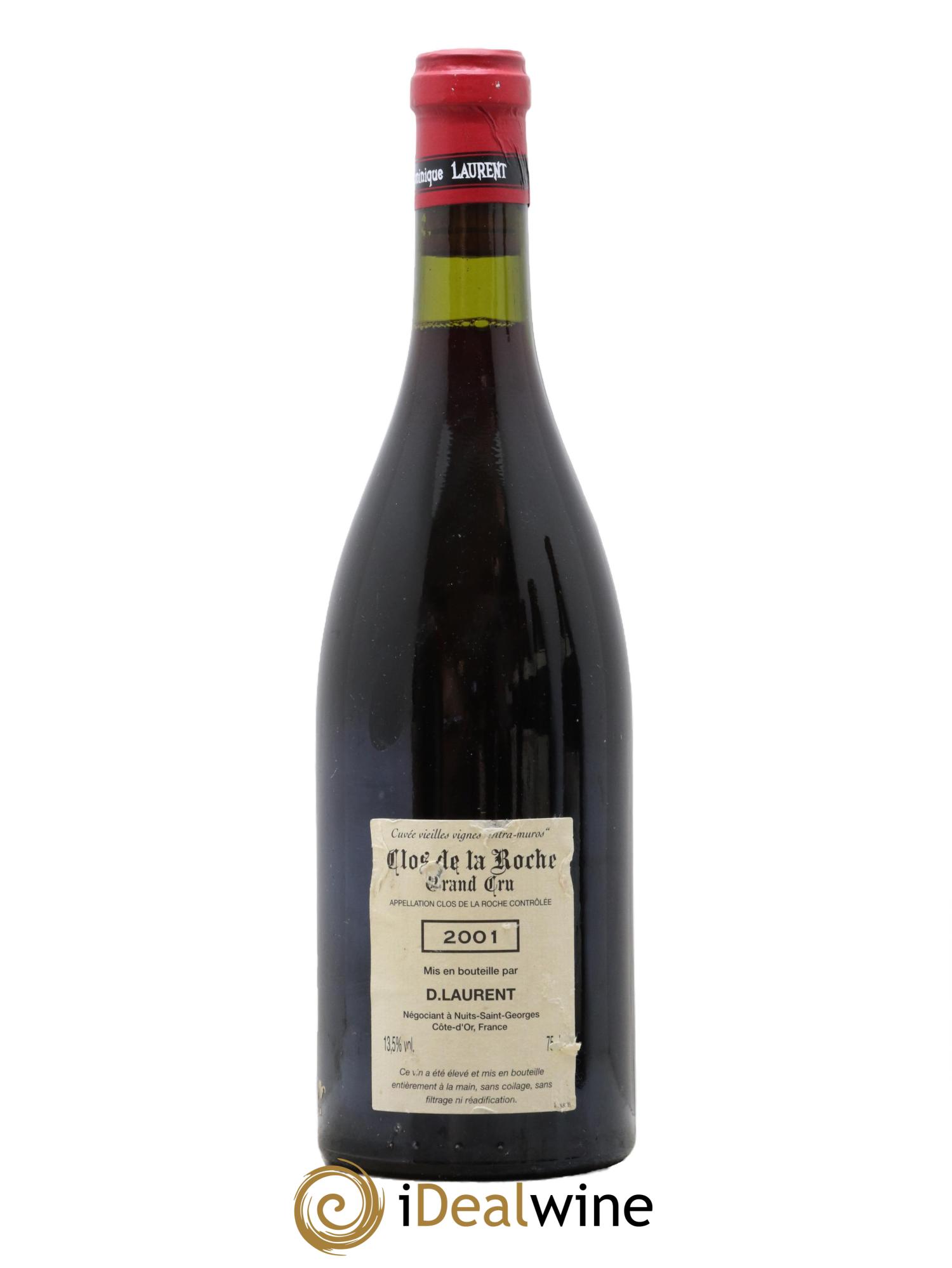 Clos de la Roche Grand Cru Vieilles vignes Intra-muros Dominique Laurent 2001 - Lot de 1 bouteille - 1