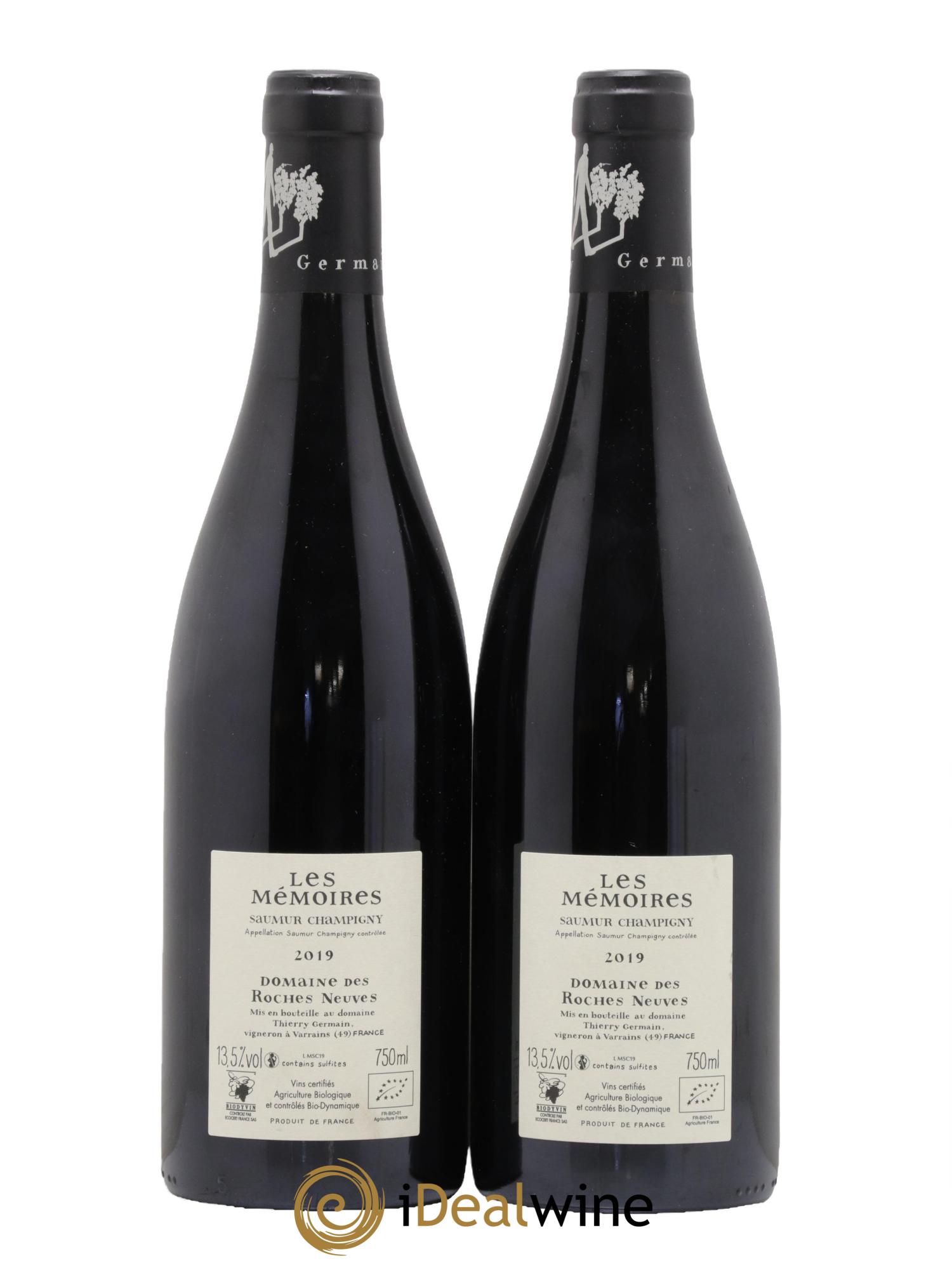 Saumur-Champigny Les Mémoires Domaine des Roches Neuves - Thierry Germain 2019 - Lot de 2 bouteilles - 1