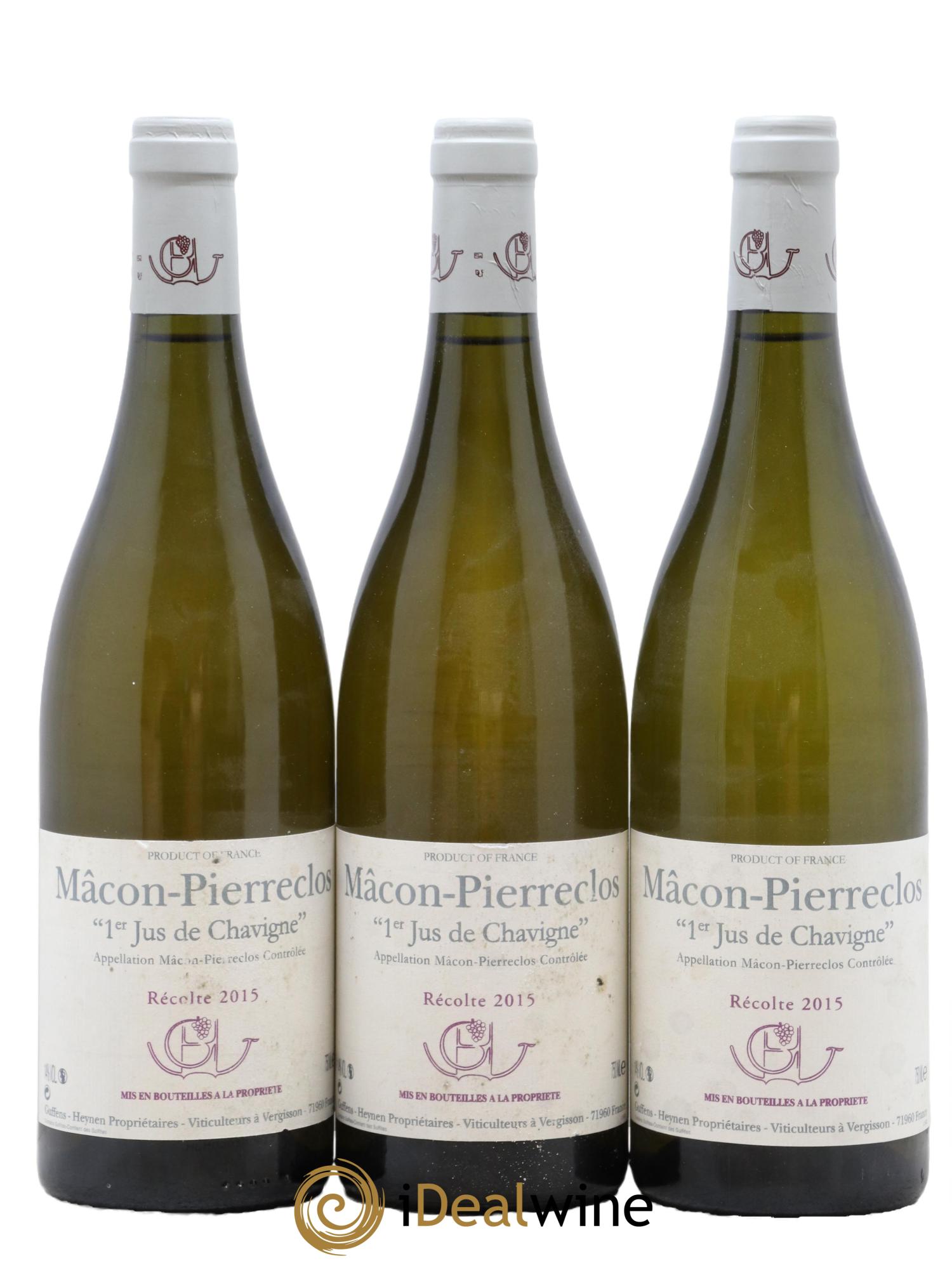 Mâcon Pierreclos 1er Jus de Chavigne Guffens-Heynen 2015 - Lot de 3 bouteilles - 0