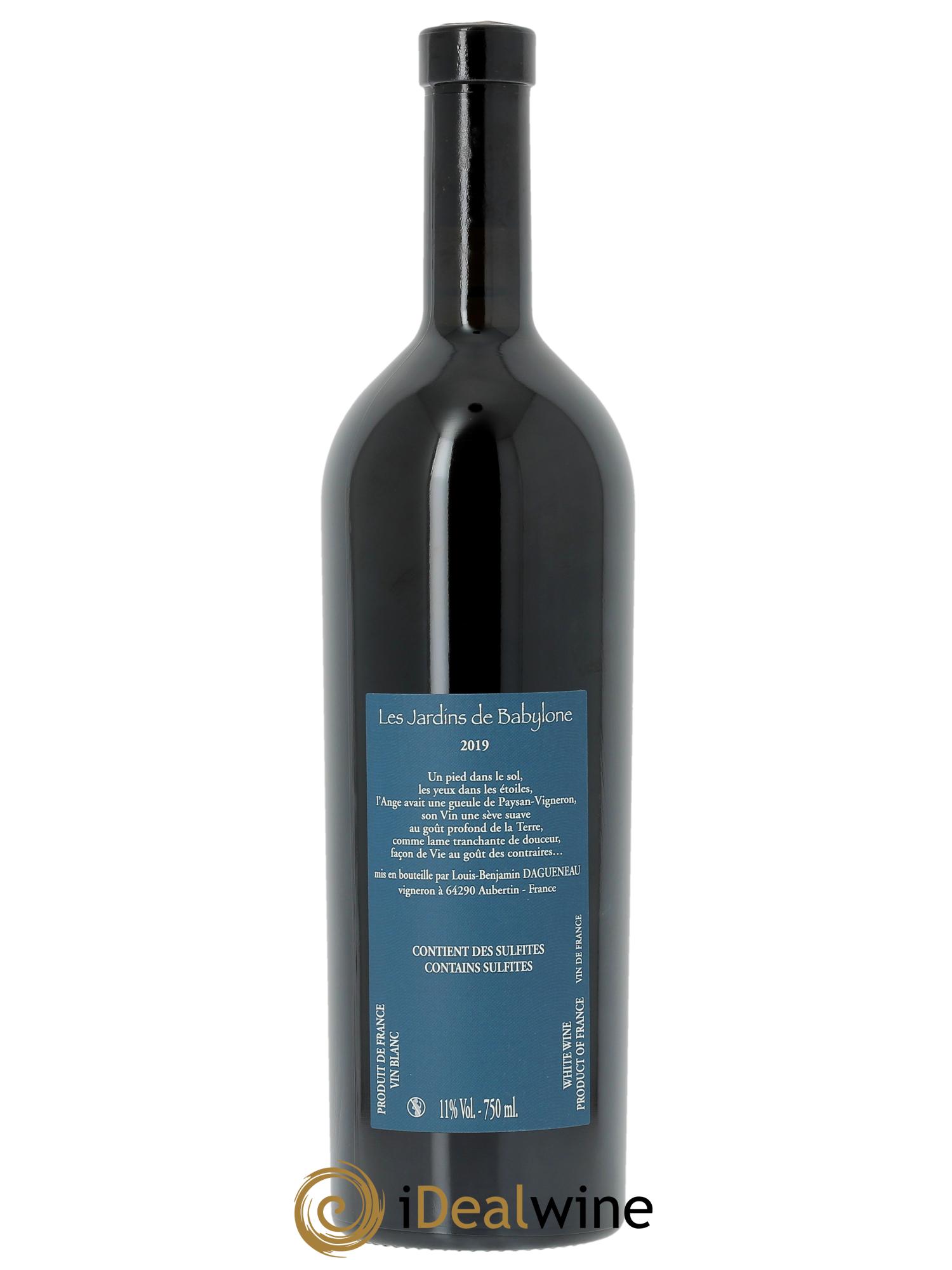 Vin de France Demi-sec Les Jardins de Babylone Dagueneau 2019 - Lot de 1 bouteille - 1