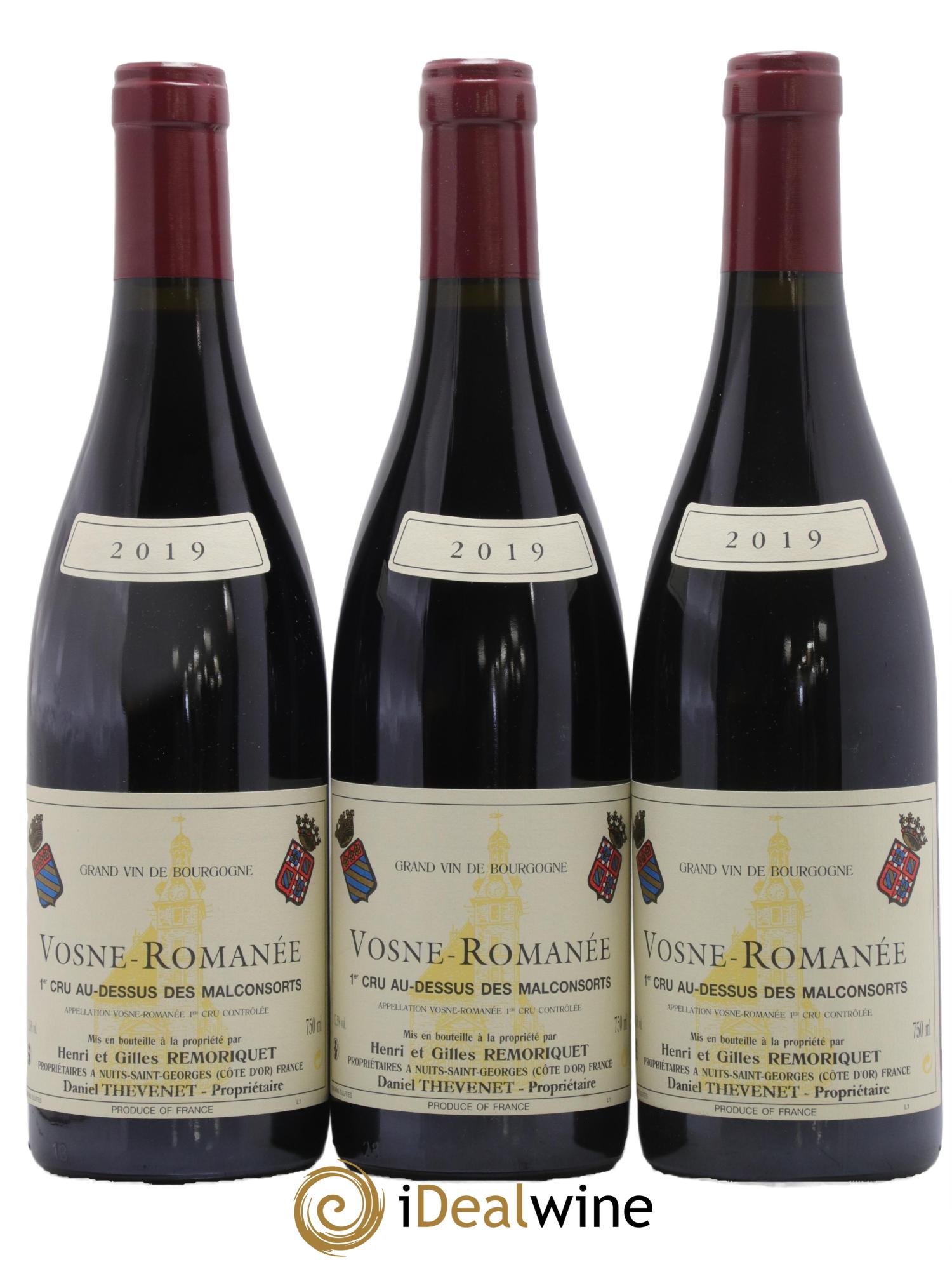 Vosne-Romanée 1er Cru Au Dessus des Malconsorts Gilles Remoriquet 2019 - Lot de 3 bouteilles - 0