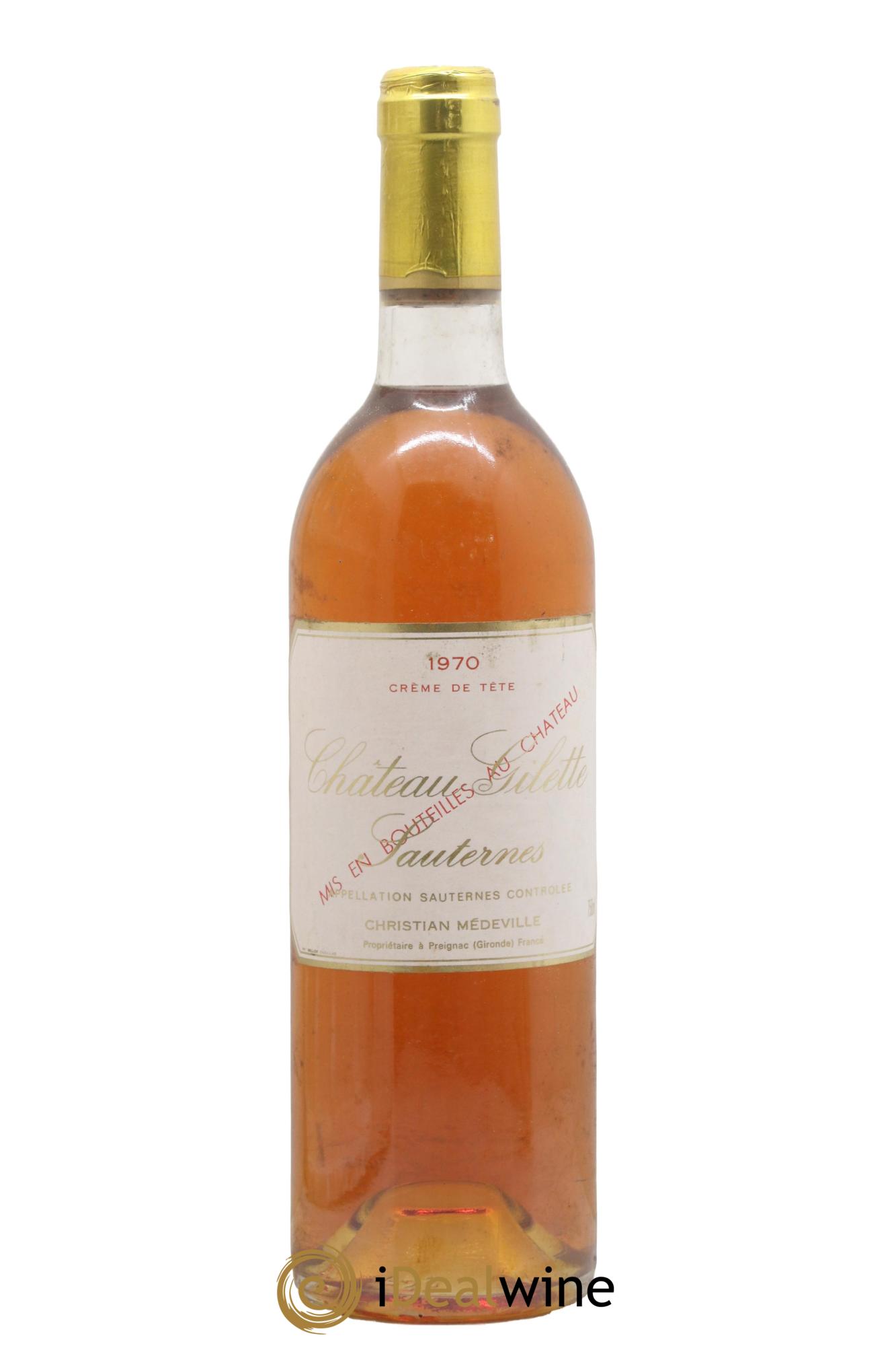 Château Gilette - Crème de Tête Grande Réserve 1970 - Lotto di 1 bottiglia - 0