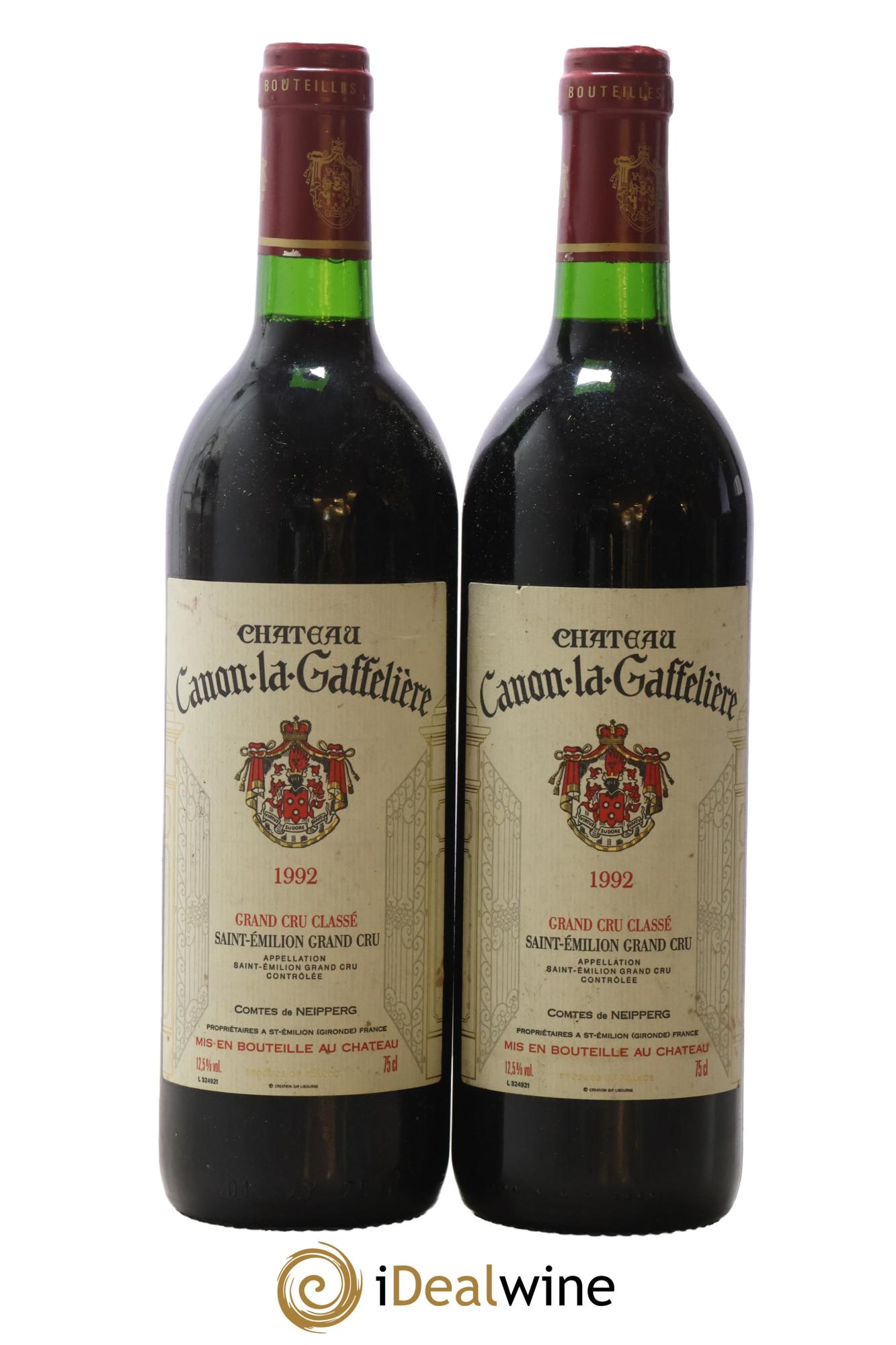 Château Canon la Gaffelière 1er Grand Cru Classé B 1992 - Lot of 2 bottles - 0
