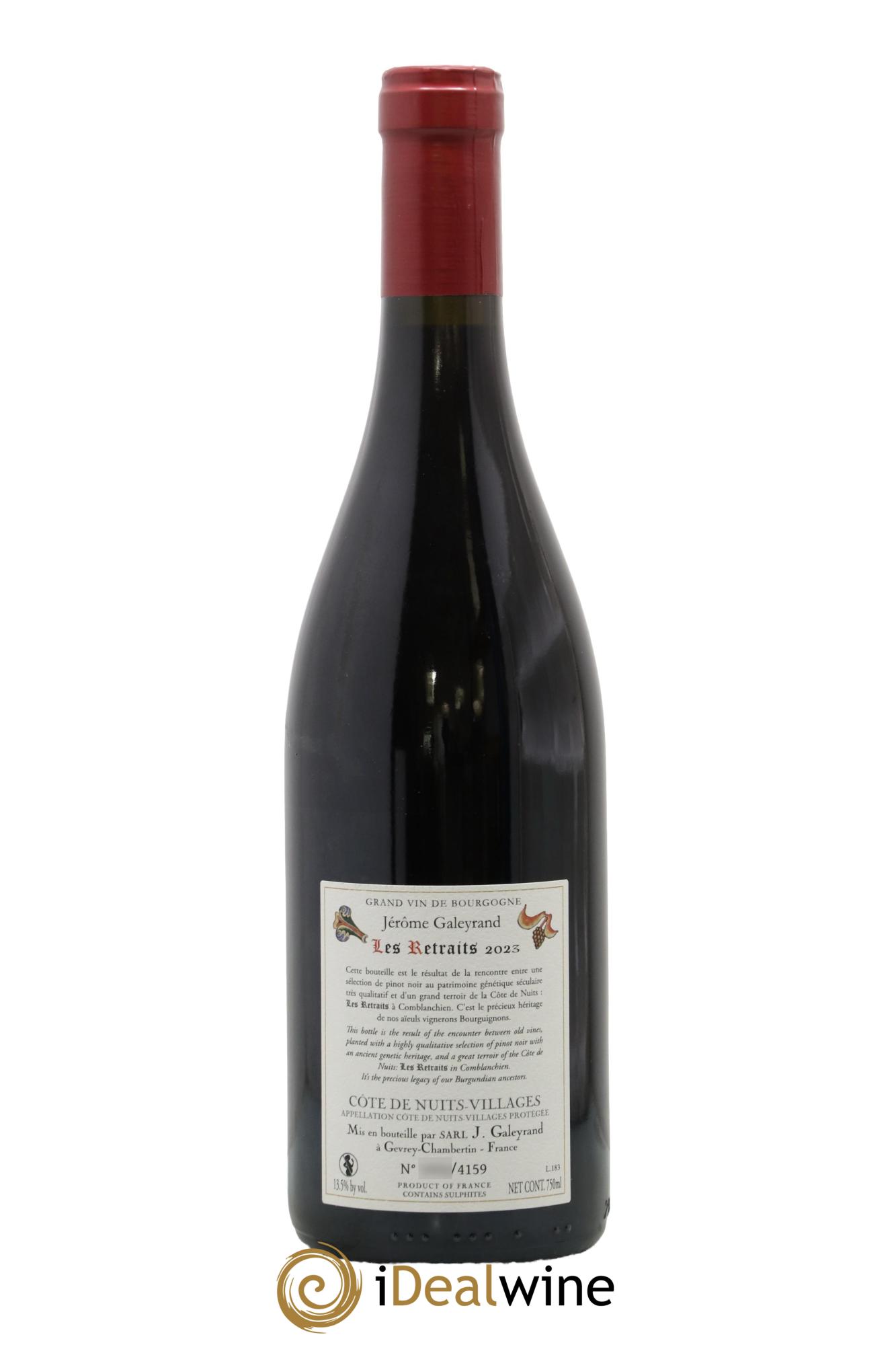 Côte de Nuits-Villages Les Retraits Jérôme Galeyrand 2023 - Lot of 1 bottle - 1