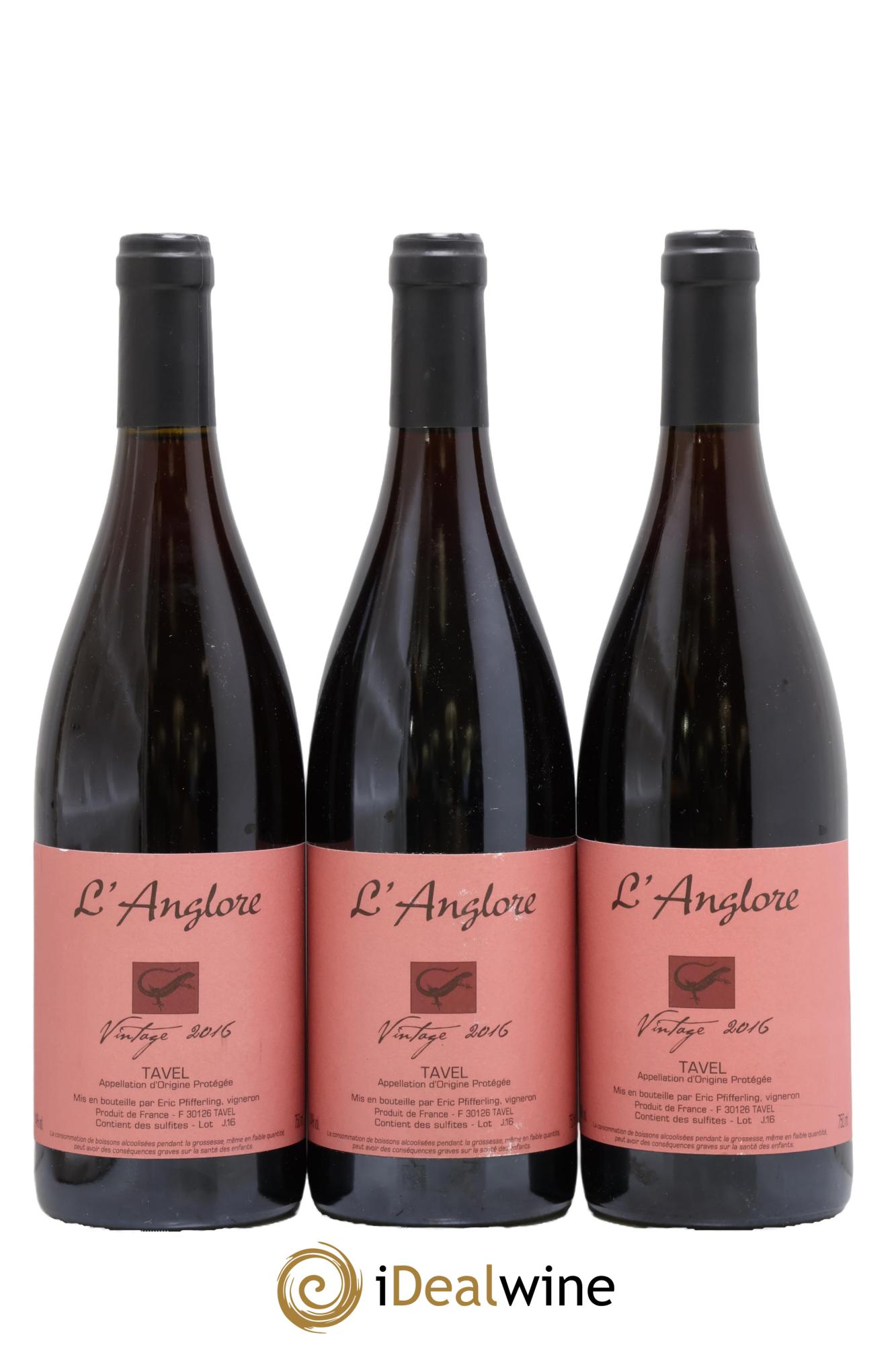 Tavel Vintage L'Anglore 2016 - Lotto di 3 bottiglie - 0