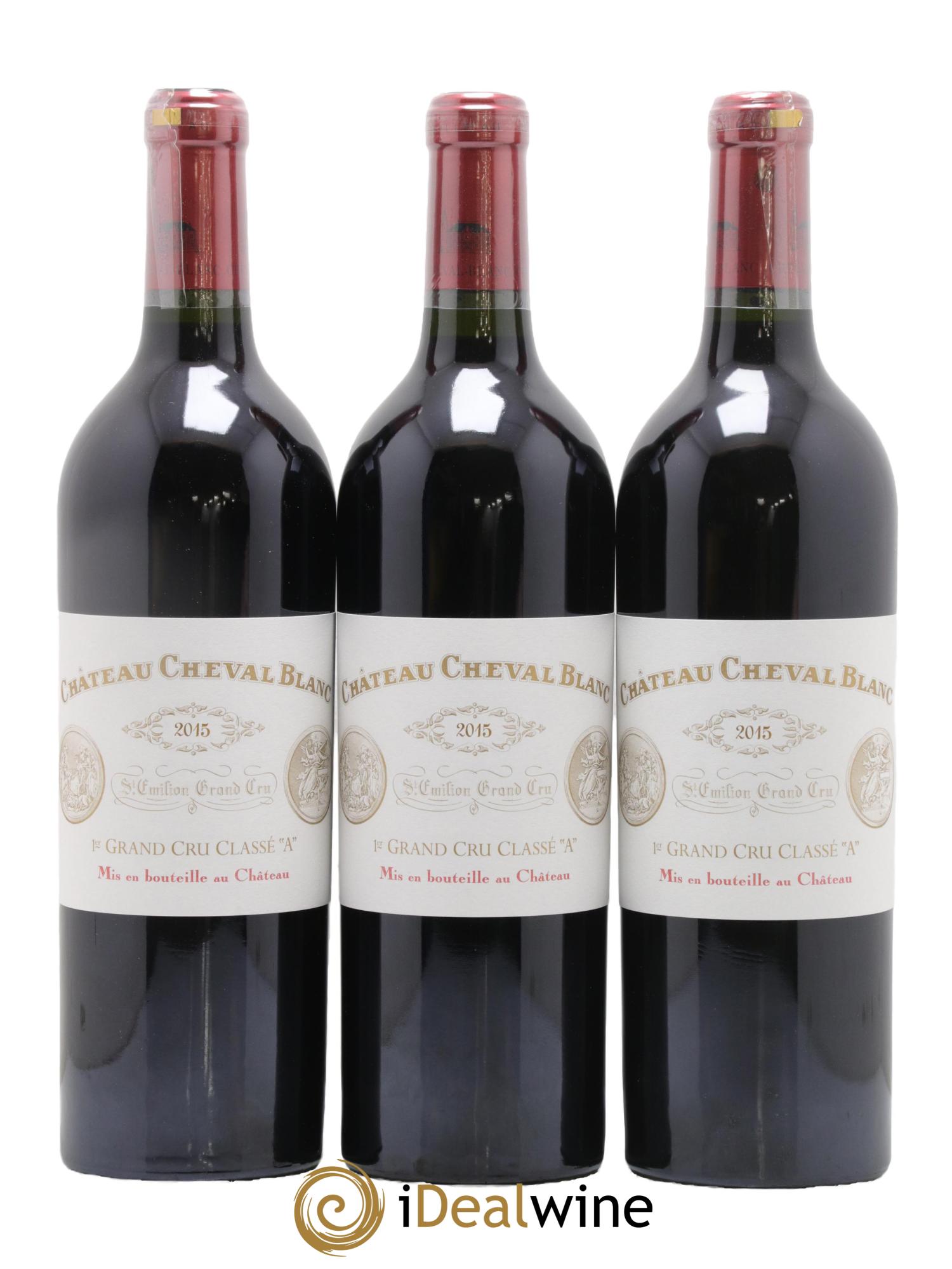 Château Cheval Blanc 1er Grand Cru Classé A 2015 - Lot de 3 bouteilles - 0