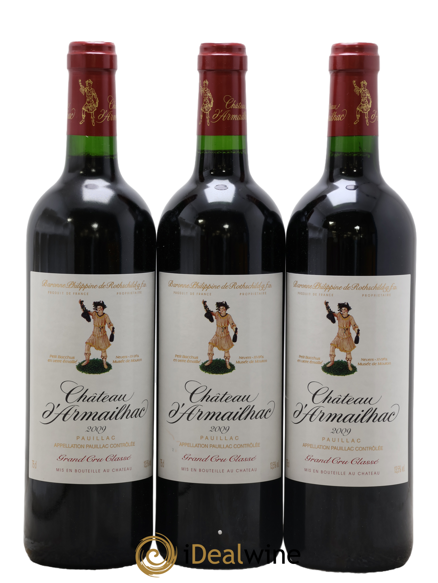 Château d' Armailhac - Mouton Baron(ne) Philippe 5ème Grand Cru Classé 2009 - Lot de 3 bouteilles - 0