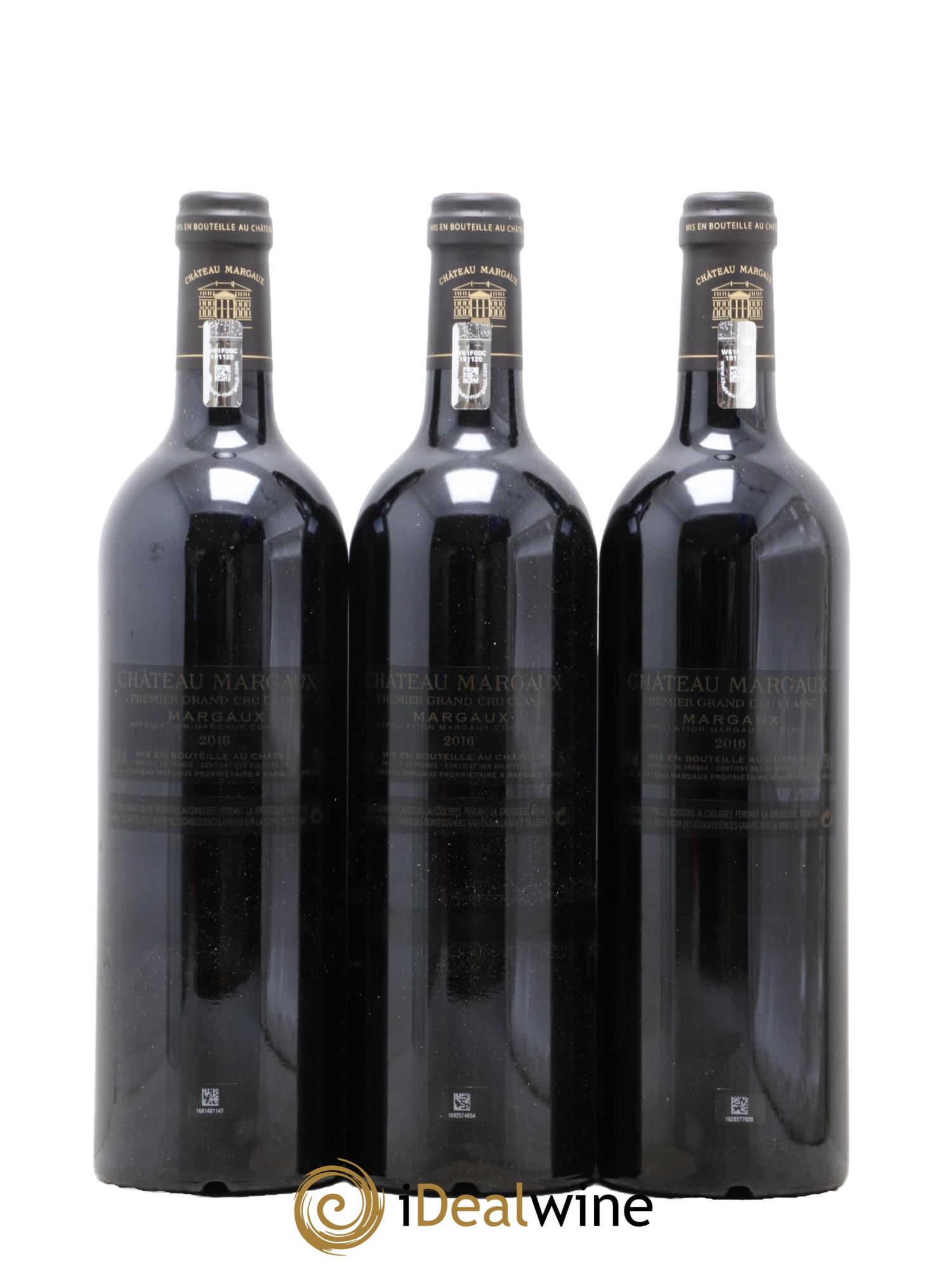 Château Margaux 1er Grand Cru Classé 2016 - Lot de 3 bouteilles - 1