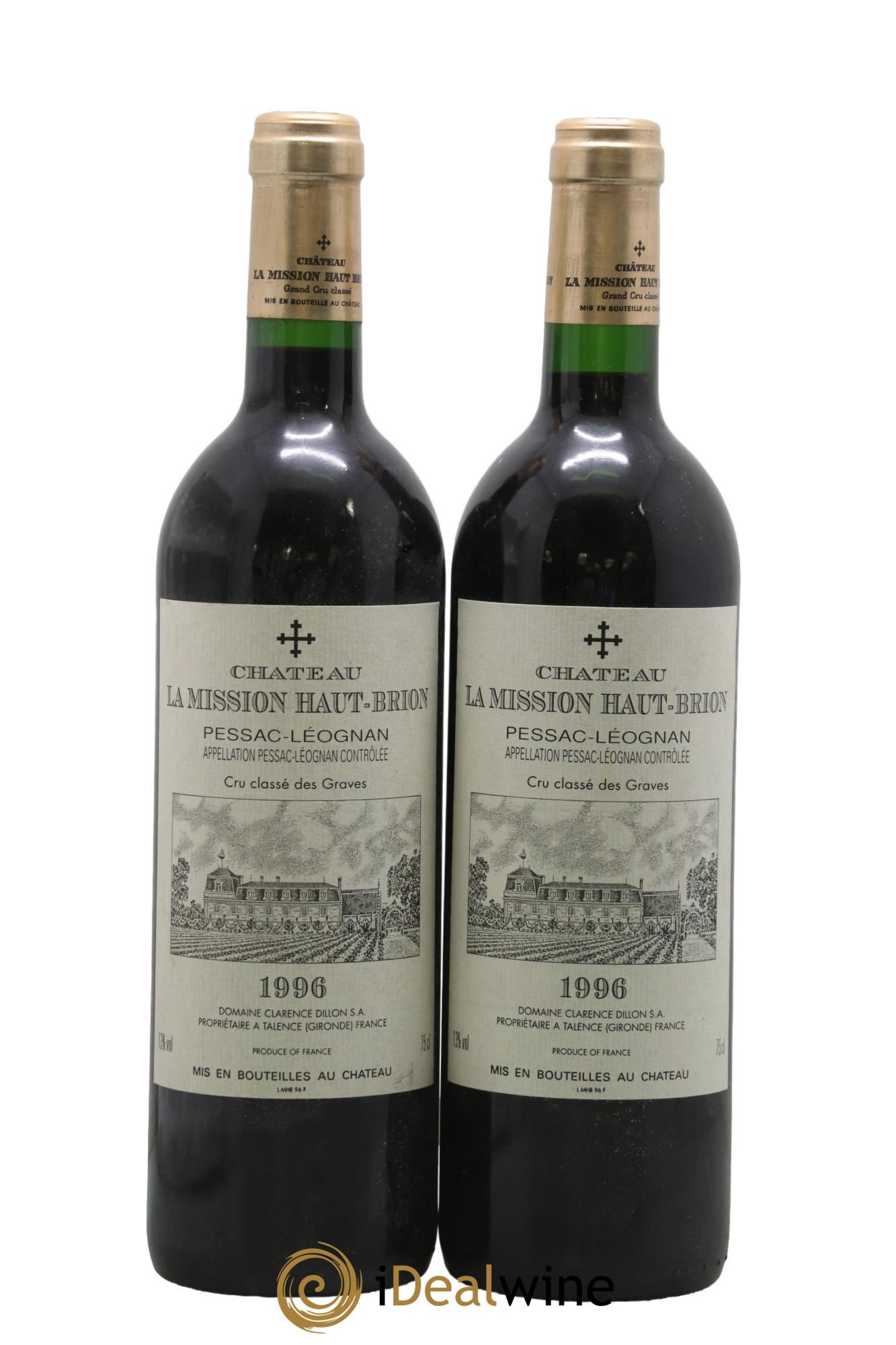 Château la Mission Haut-Brion Cru Classé de Graves 1996 - Lot of 2 bottles - 0