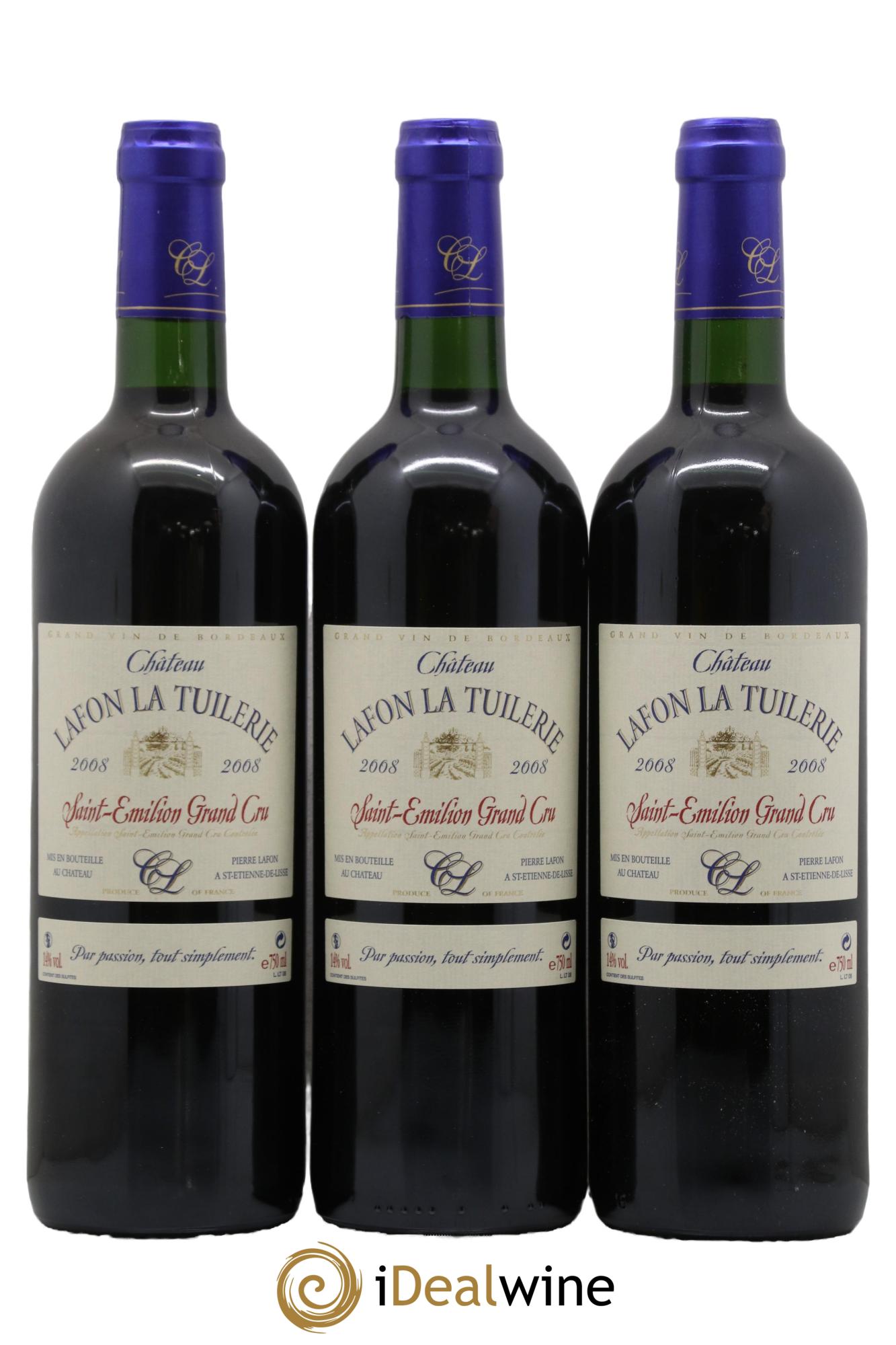 Saint-Émilion Grand Cru Château Lafon La Tuilerie 2008 - Posten von 12 Flaschen - 3