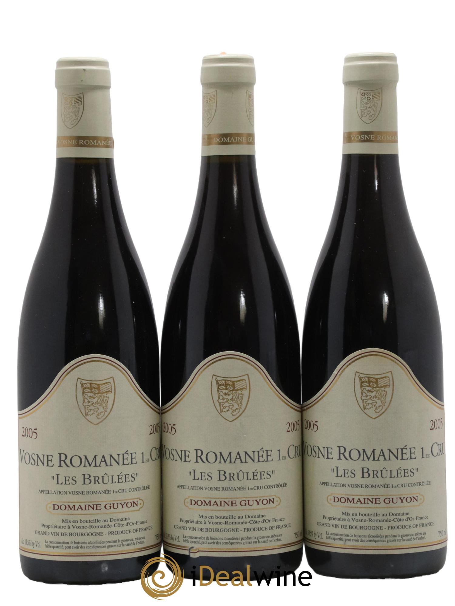 Vosne-Romanée 1er Cru Les Brulées Guyon (Domaine) 2005 - Lot de 3 bouteilles - 0